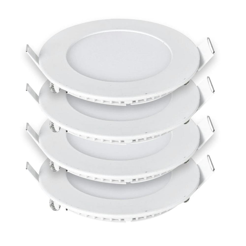 Ener-J White/Light 18W Recessed Round Led Down Mini Panel 220Mm Diameter, 205Mm Hole Size, Ce Driver, 20000 Hours Long Life | Pack Of 4 - 4000K