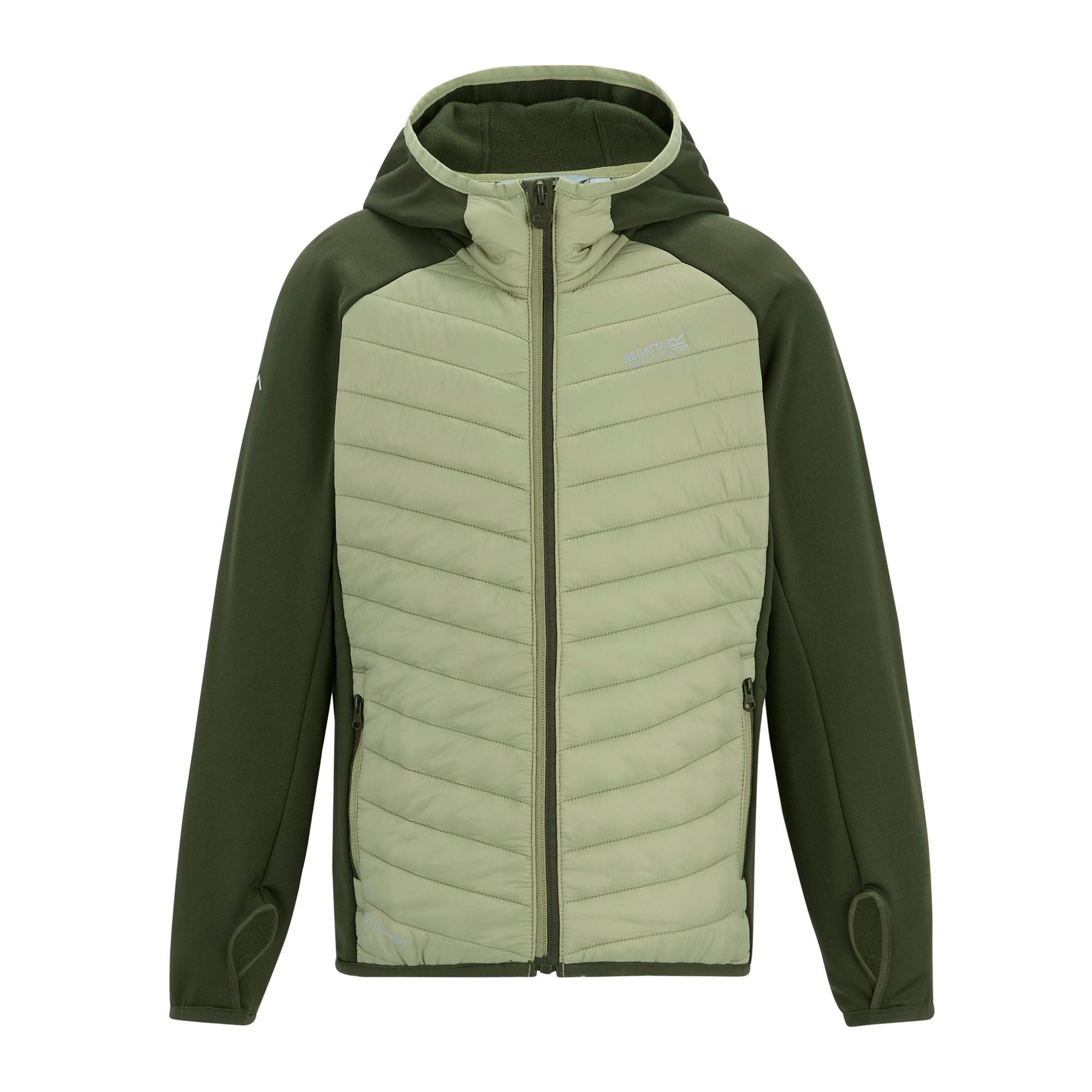 Regatta Dark/Light Kids Andreson Hybrid Padded Jacket - Khaki/ Sage - 5-8 Years - Khaki/ Sage - 100% Mixed