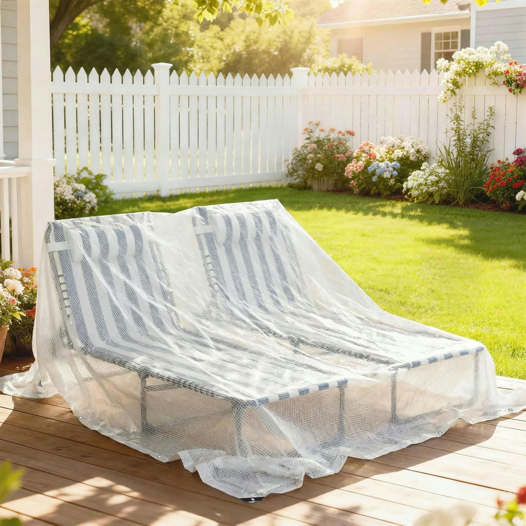 Rackhams 3 X 5M Waterproof Tarpaulin, 140Gsm Tear-Resistant Pe Tarp - 1 Piece - 500 X 300 Cm - Tarpaulin