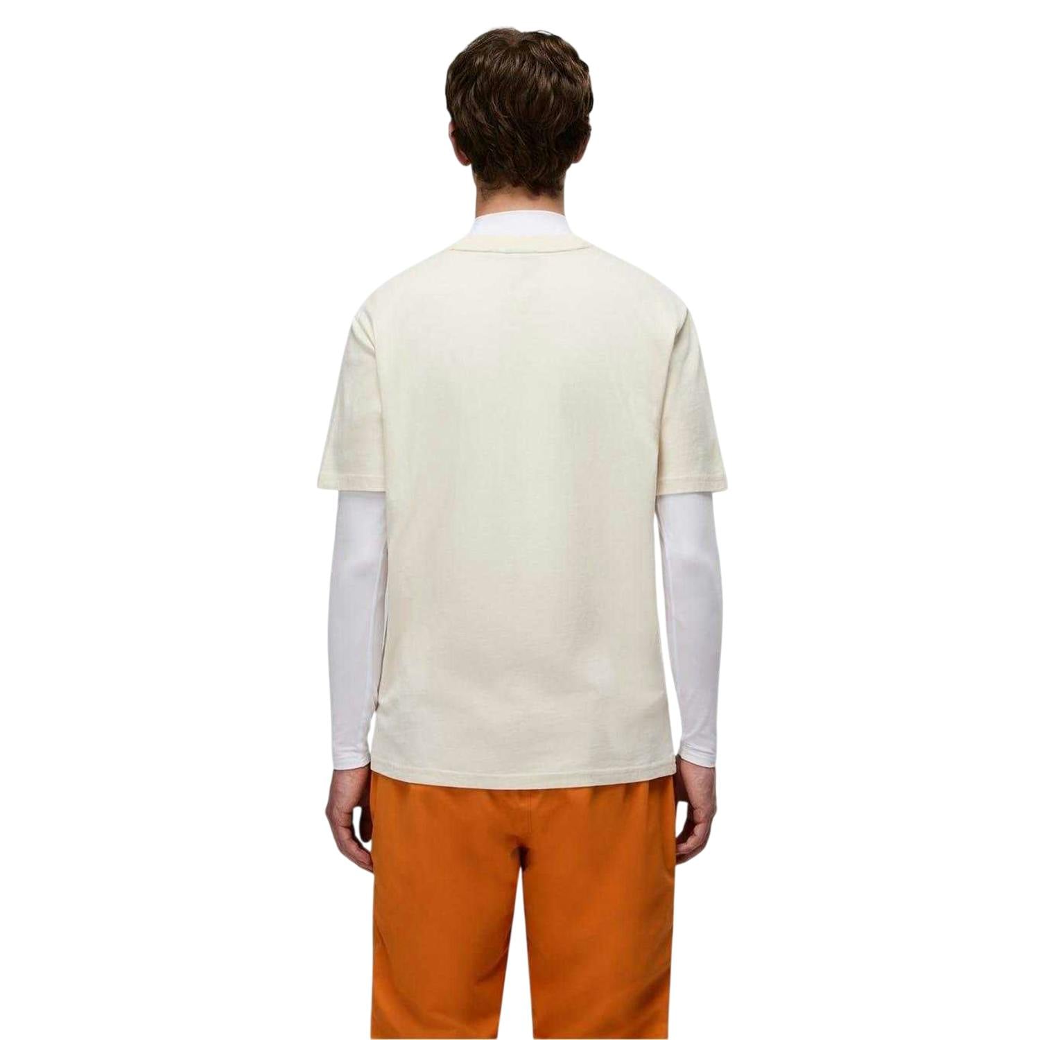 Napapijri Men's Beige Fiemme Crew Neck Oversized T-Shirt - S - 100% Cotton