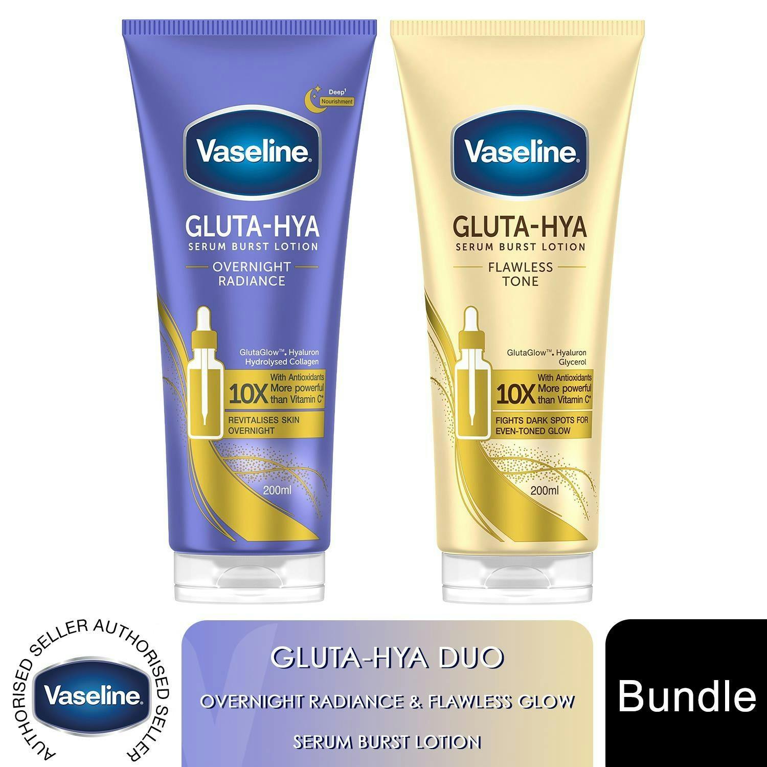 Vaseline Unisex White Gluta-Hya Lotion Overnight Radiance & Flawless Glow, 200Ml Each In - Image 5