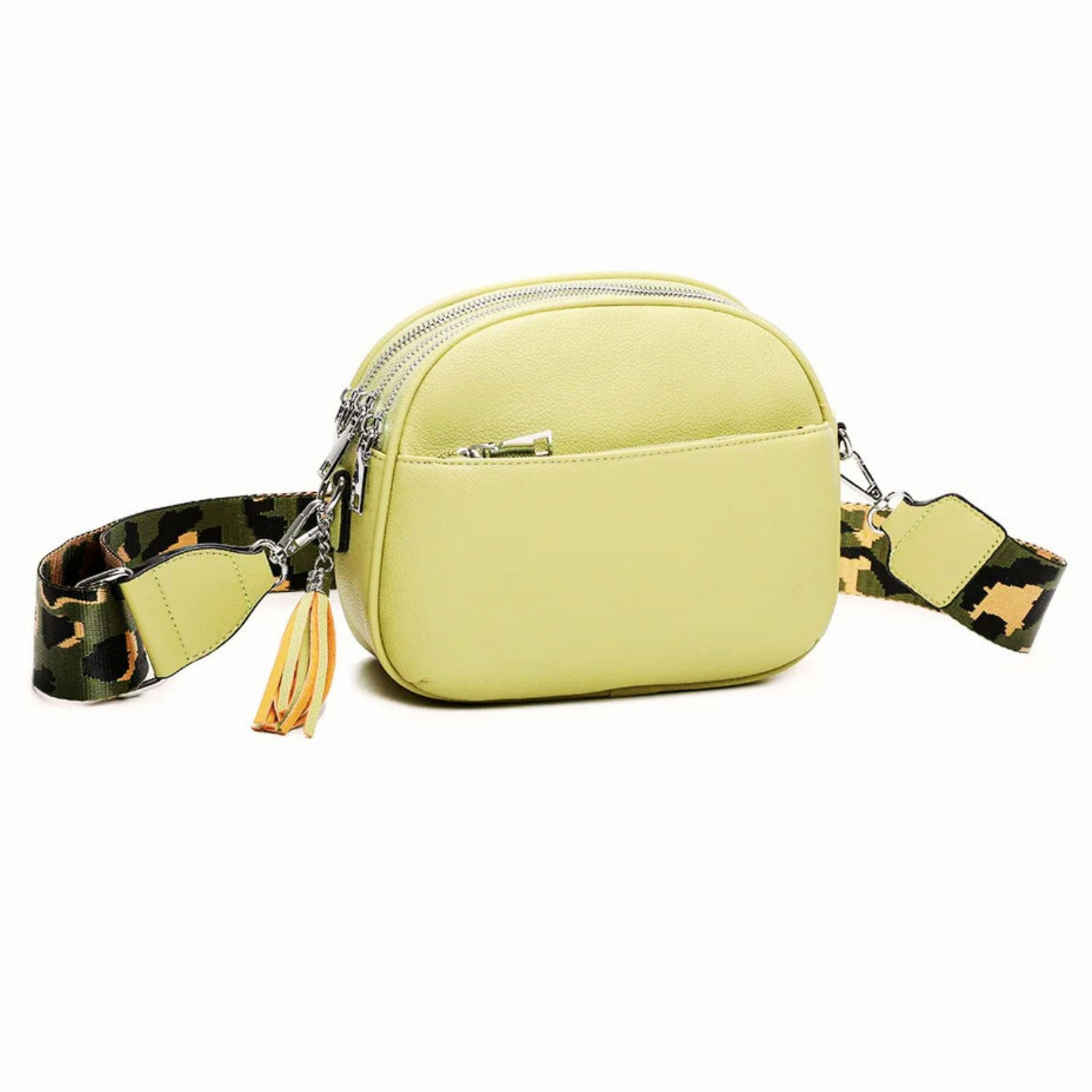 Love Emvy Women's Green Emvy Escape Collection Crossbody Bag Leopard Strap - Avocado