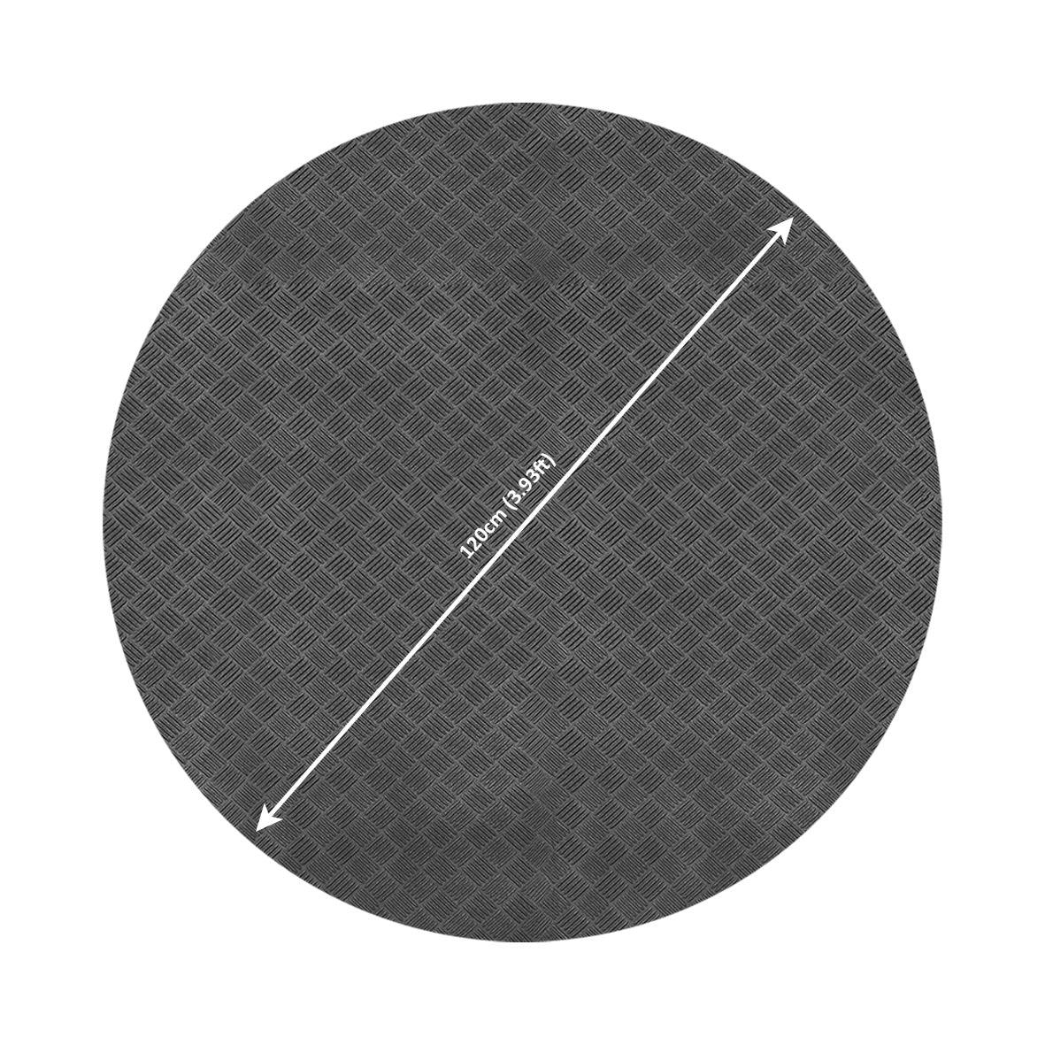 Rackhams Black Round Bbq Floor Protection Mat - 120Cm