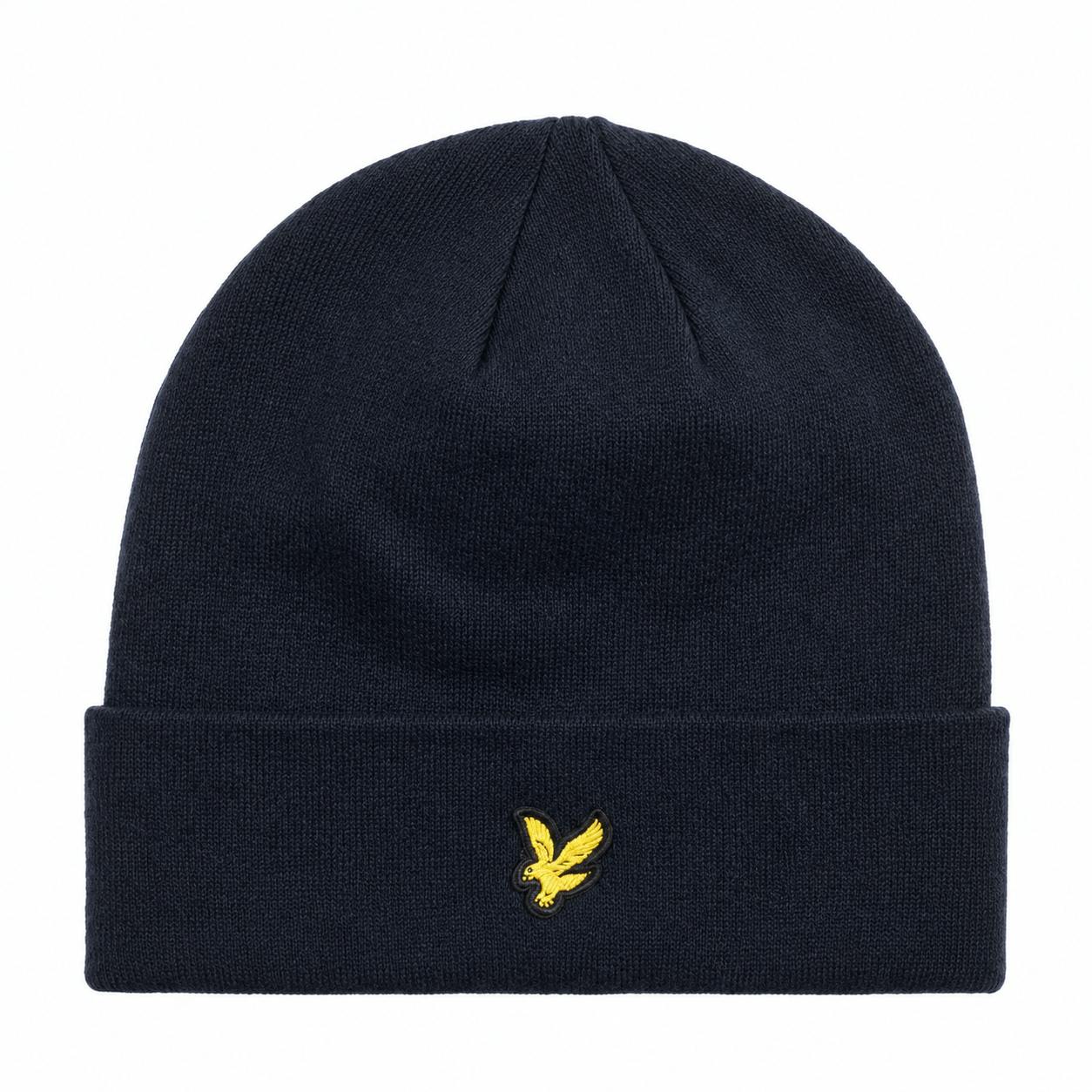 Lyle & Scott Dark Merino Beanie Hat Navy - One Size - Image 5