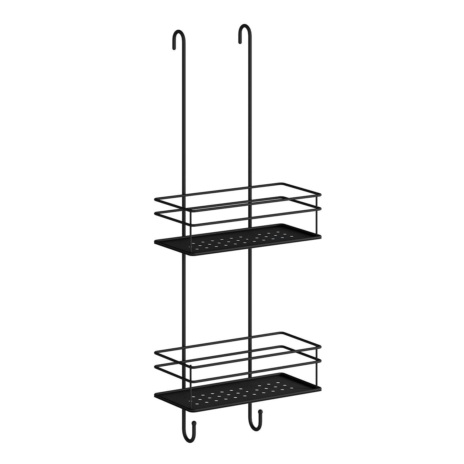 Rackhams Black Matt Stainless Steel Double Hanging Shower Basket