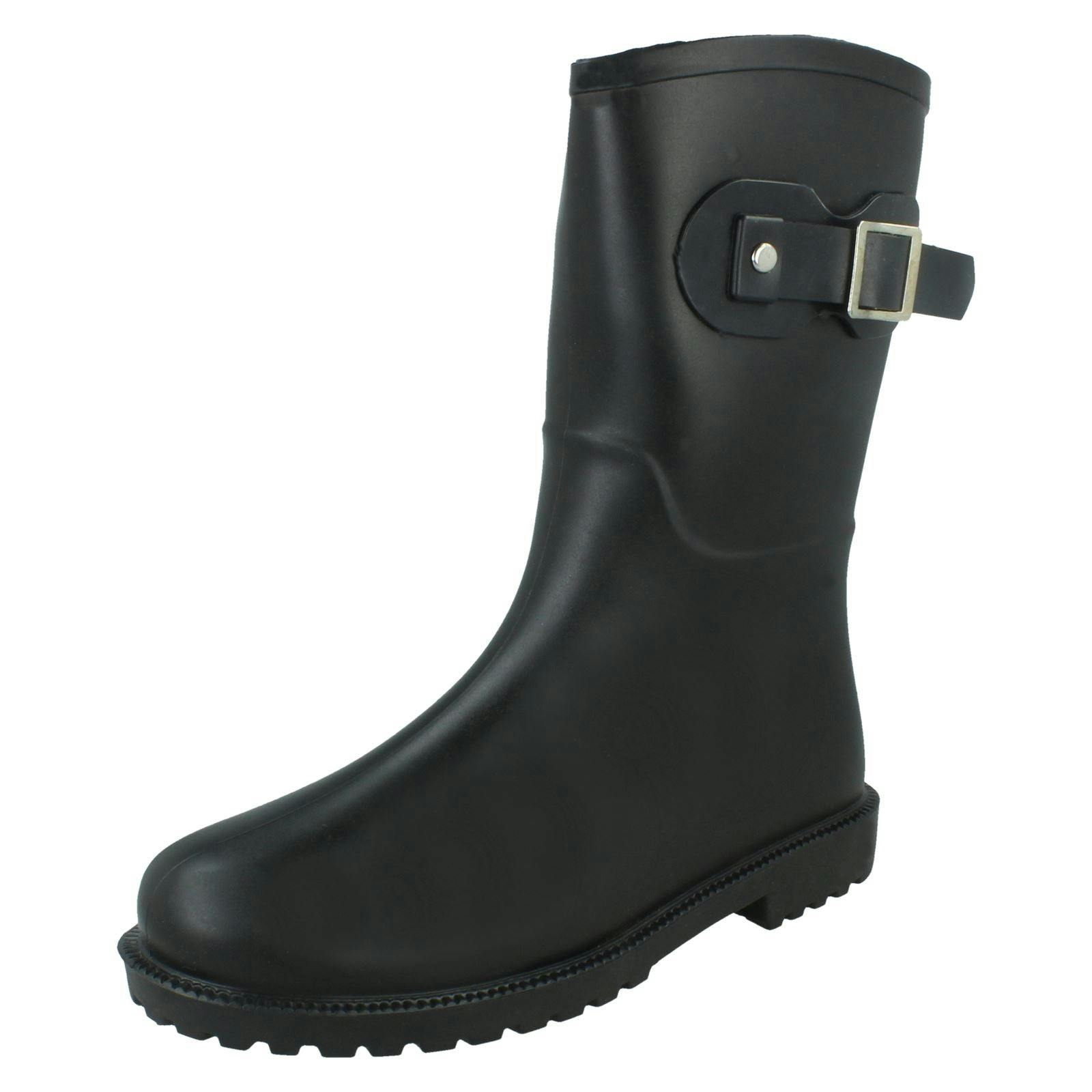 Spot On Women's Black Mid Calf Wellingtons X1270 - Uk 6