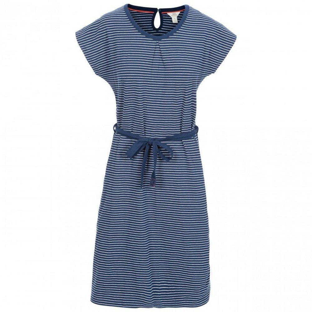 Trespass Women's / Lidia Round Neck Cotton Dress - Navy Stripe - Navy Stripe - Xxl