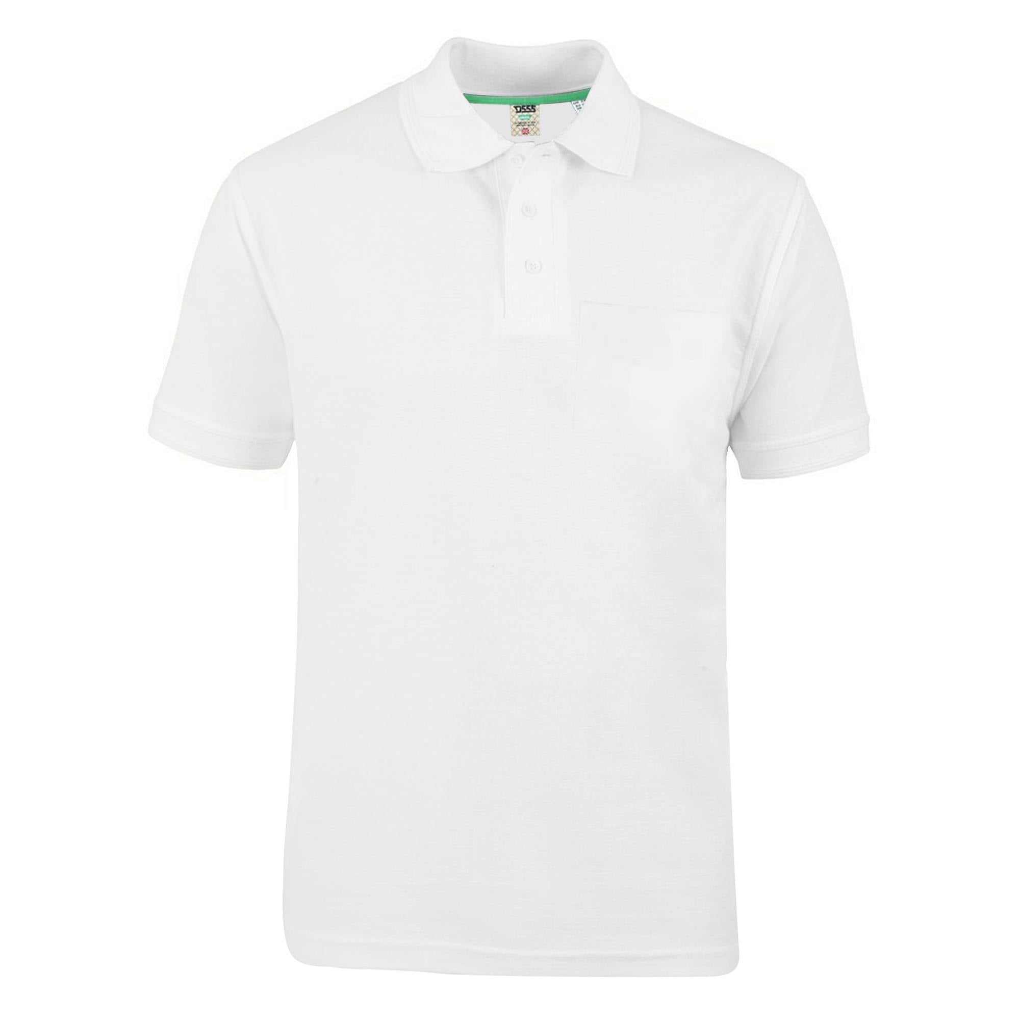 Duke Men's White D555 Grant Pique Kingsize Polo Shirt - 5XL - 100% Cotton