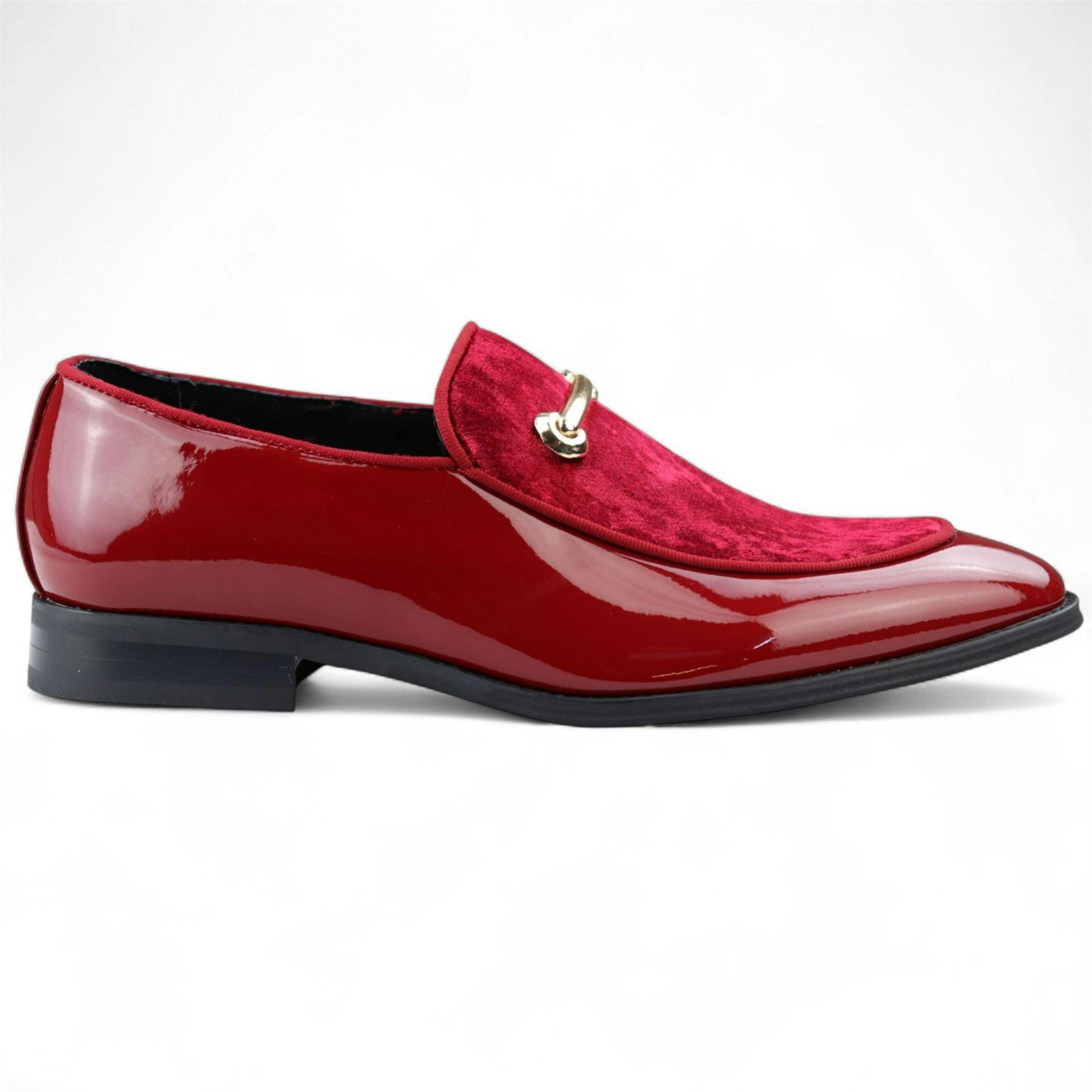 Dolcetto Men's Red ’S Smart Loafers Leather Lined Velvet Slip-On Shoes - Uk 8 | Eu 42 | Us 9