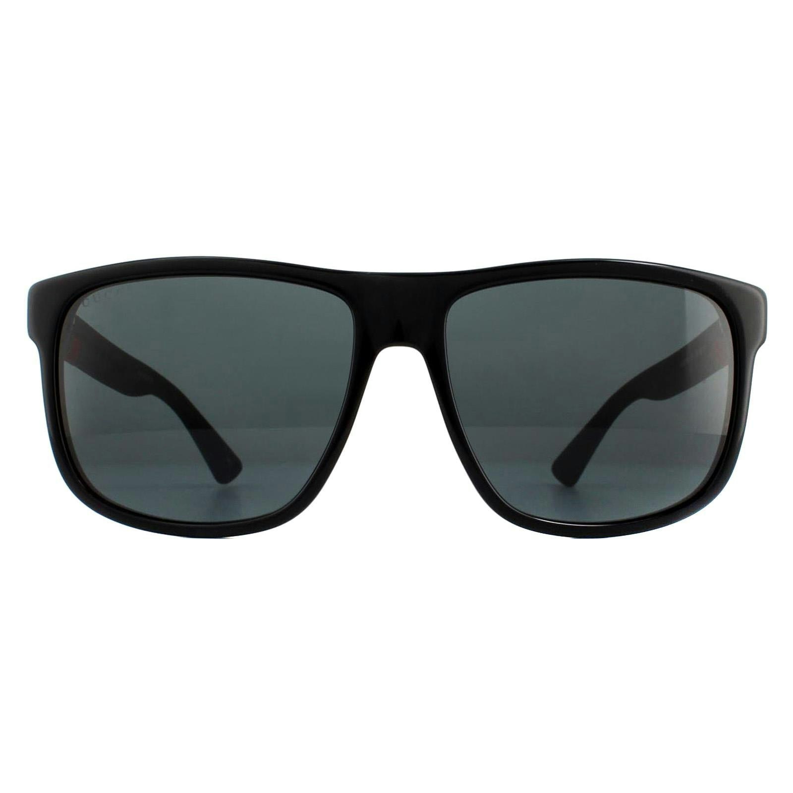 Gucci Men's Black Gg0010s Rubber Sunglasses