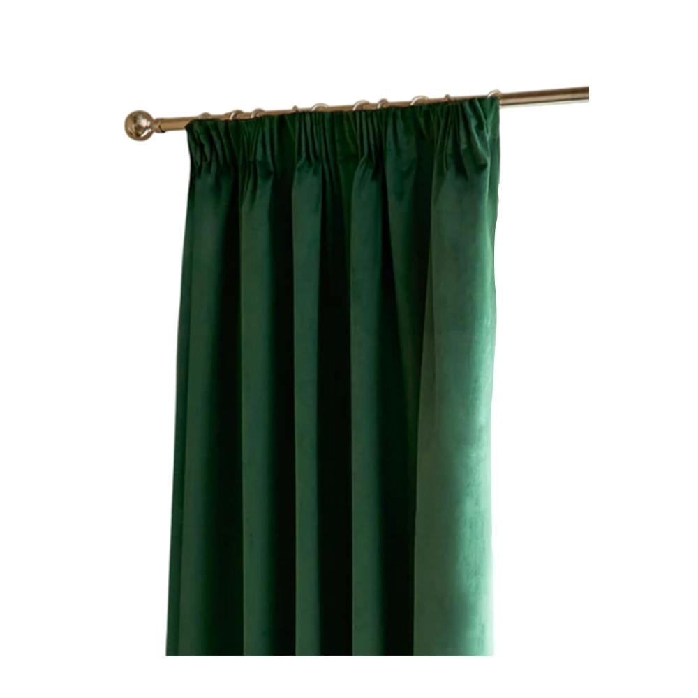 Furn Ultimate Velvet Eyelet Curtains - Emerald - 117Cm X 183Cm - Emerald - 100% Polyester