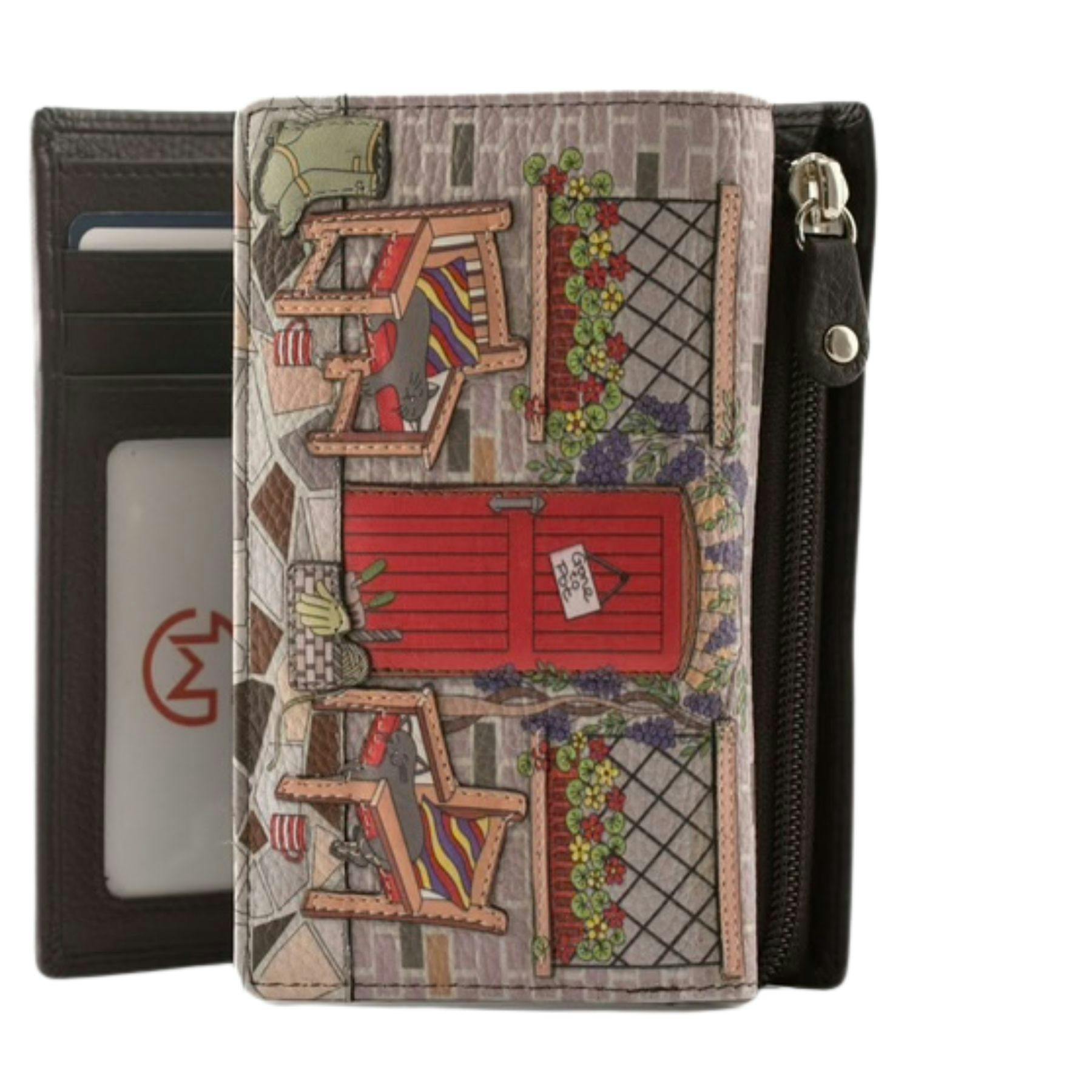 Mala Leather Gone To Pot Collection - Tri Fold Purse - One Size - Multi - Leather