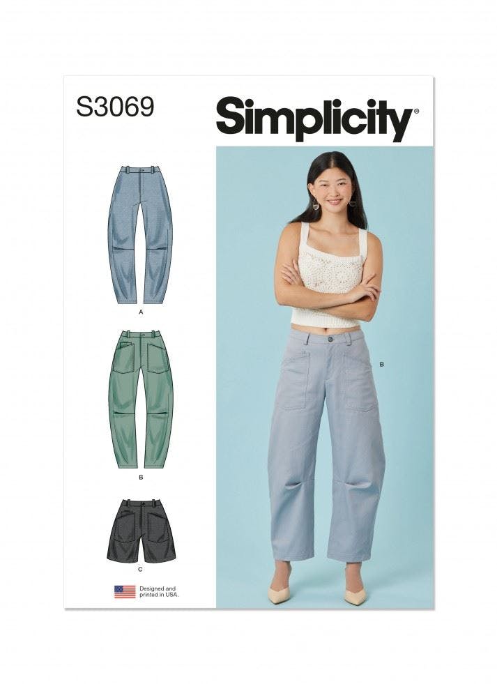 Simplicity Women's Sewing Pattern 3069, Trousers, Shorts For D5 (4-6-8-10-12) - Intermediate - R5 (14-16-18-20-22)