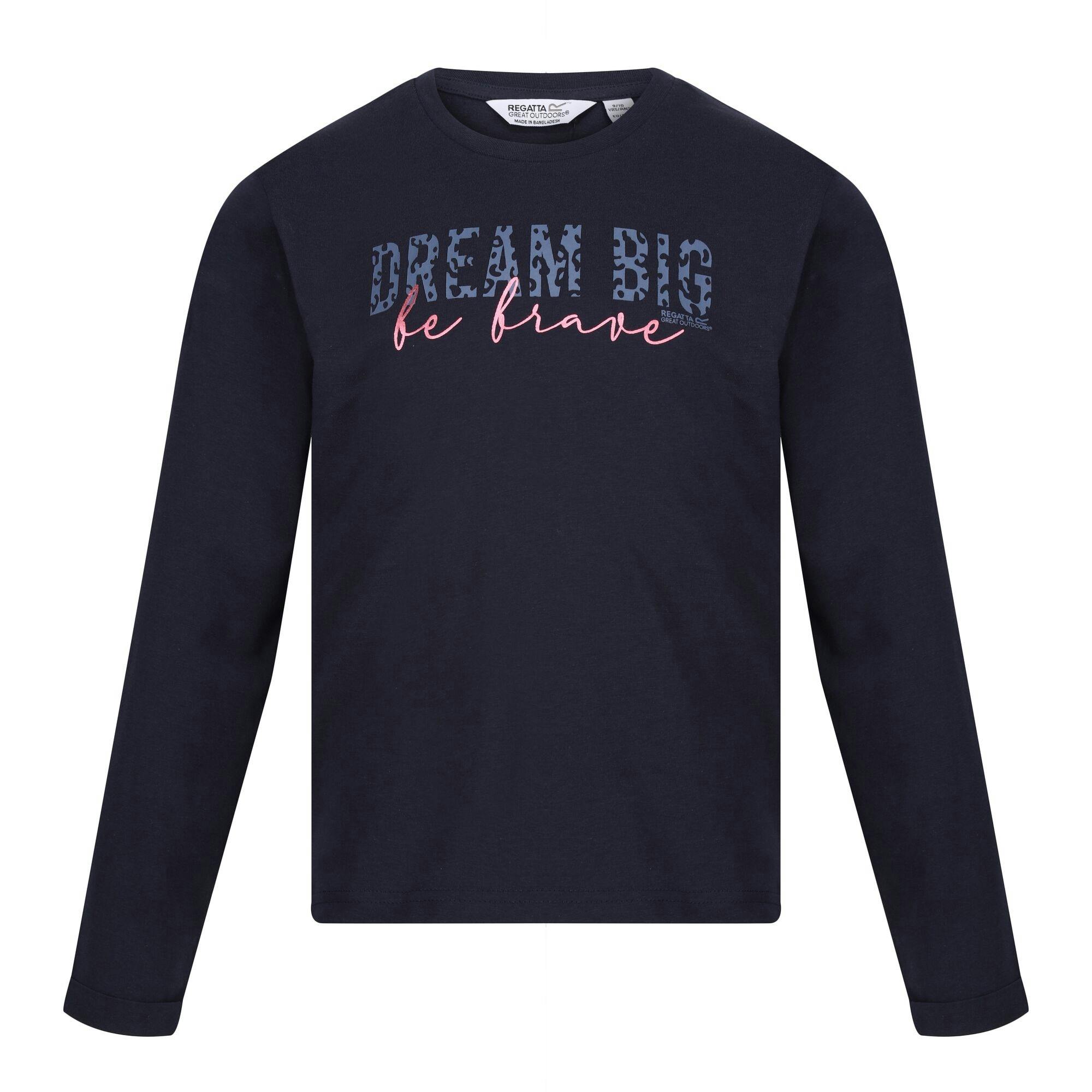 Regatta Childrens/Kids Wenbie Iii Slogan Long-Sleeved T-Shirt - Navy - 7-8 Years - Navy - 100% Cotton