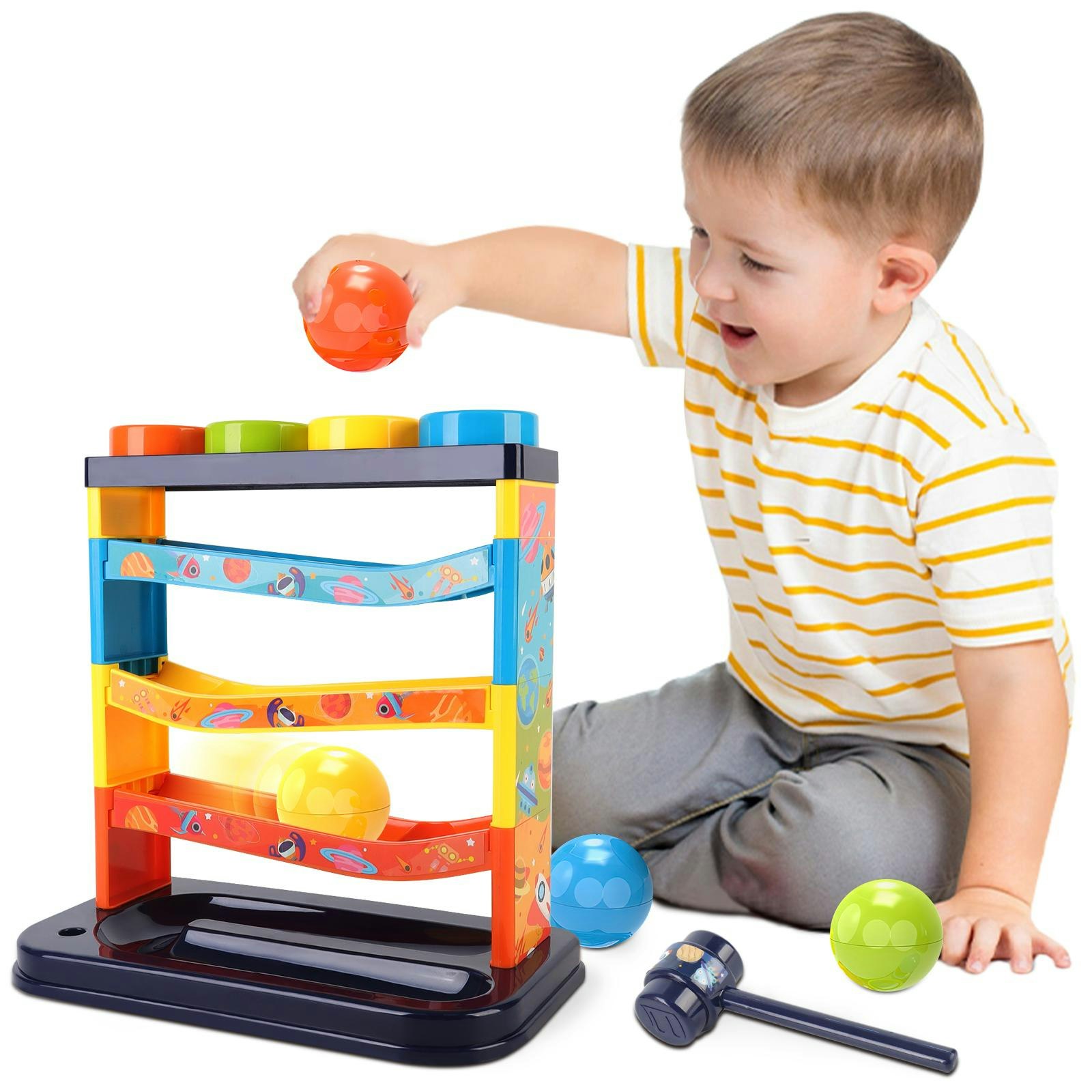 Deao Toys 3-Layer Ball Drop Toy - Color Sorting Toys-Montessori Stem Learning Game For Toddlers 1-3 Years - Random - 3+
