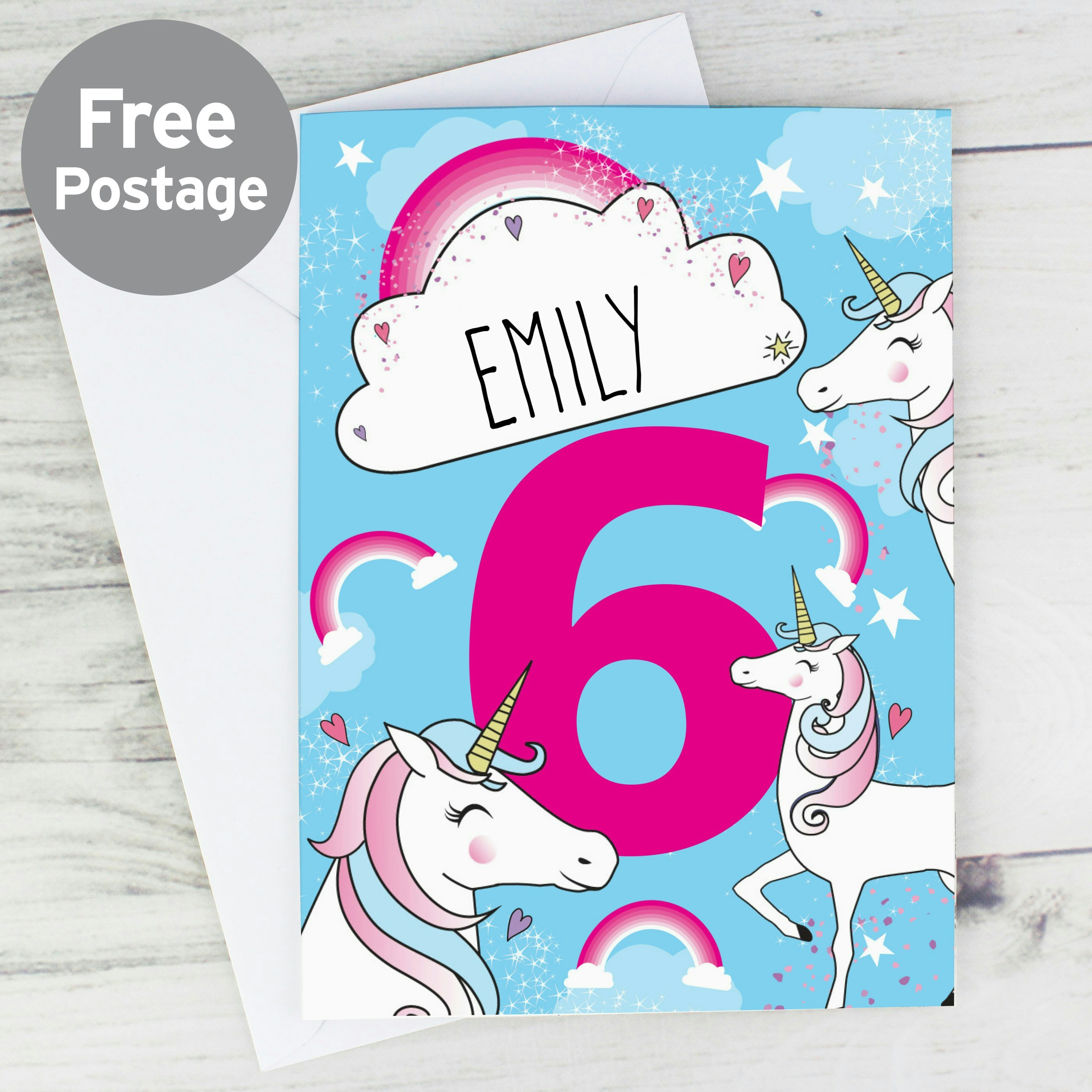 Personalised Memento Company Personalised Unicorn Birthday Card