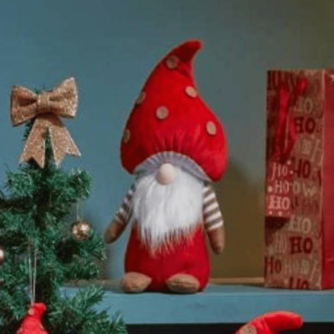 Rackhams Red 40Cm Soft Festive Funghi Truffle Christmas Mushroom Gonk Decoration