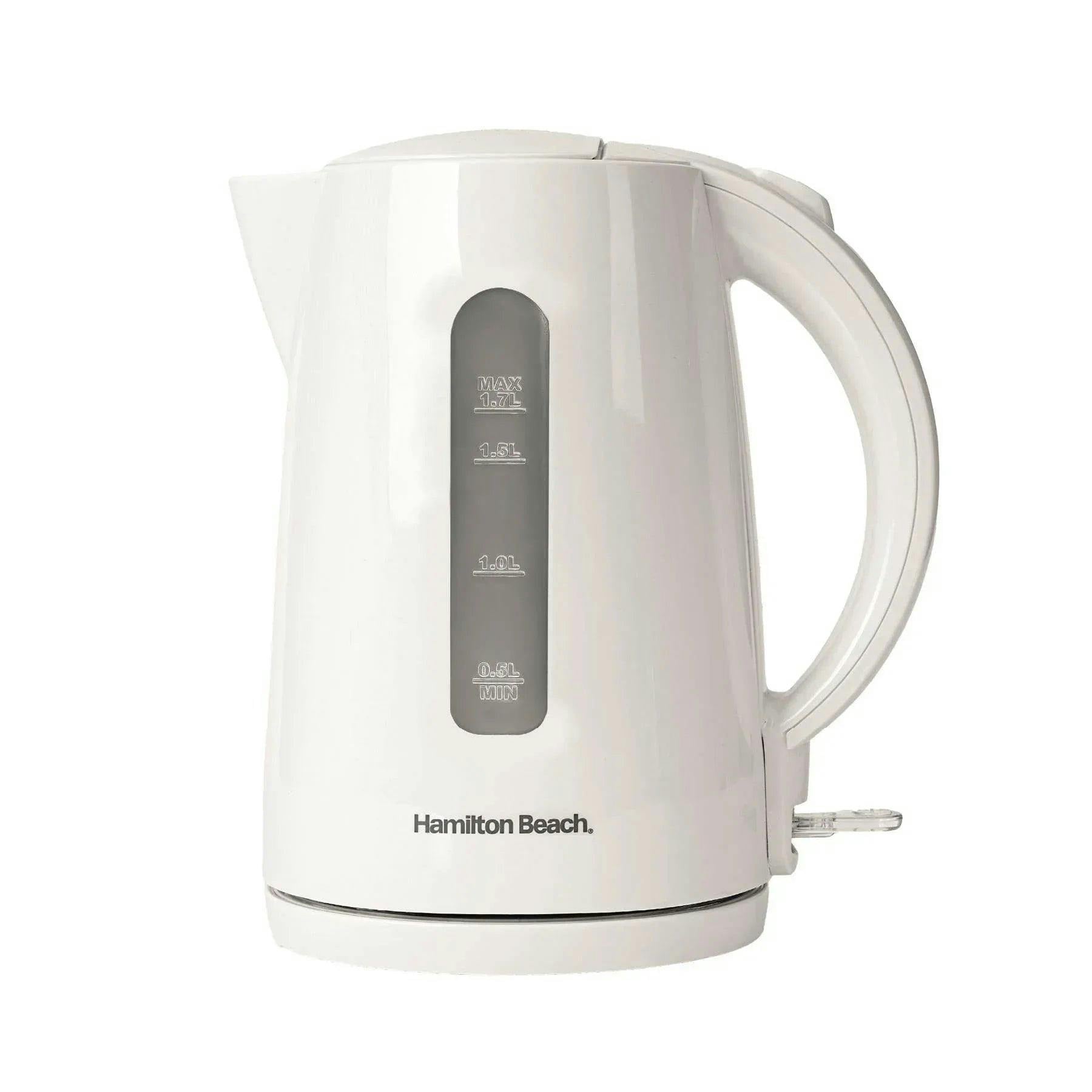 Hamilton Beach White Essentials 1.7L Rapid Boil Kettle