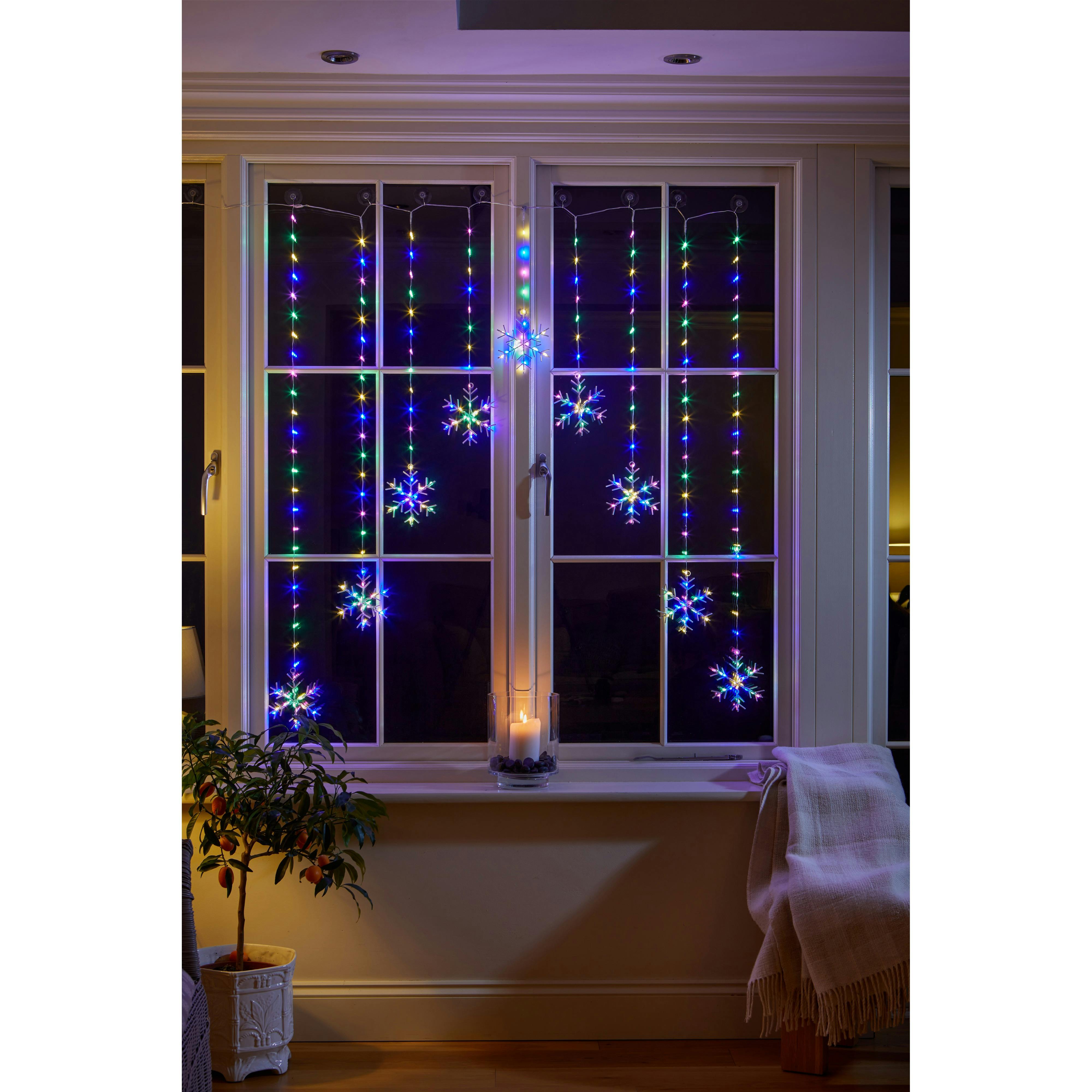 Mysmartbuy Unisex Multicolor Snowflake Led Curtain Lights Multi Coloured - Image 2