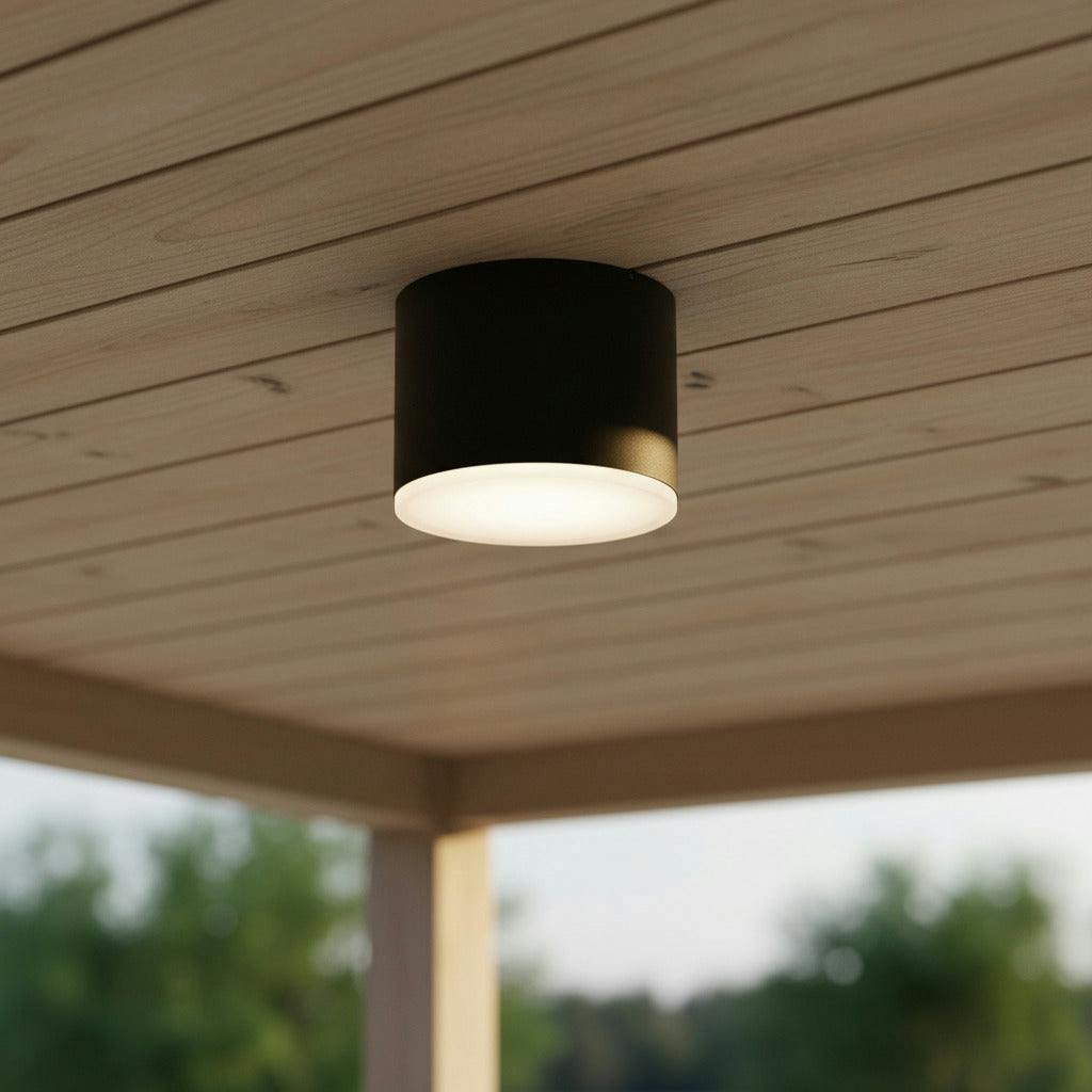 Rackhams Black 20 Watt Round Waterproof Outdoor Downlight