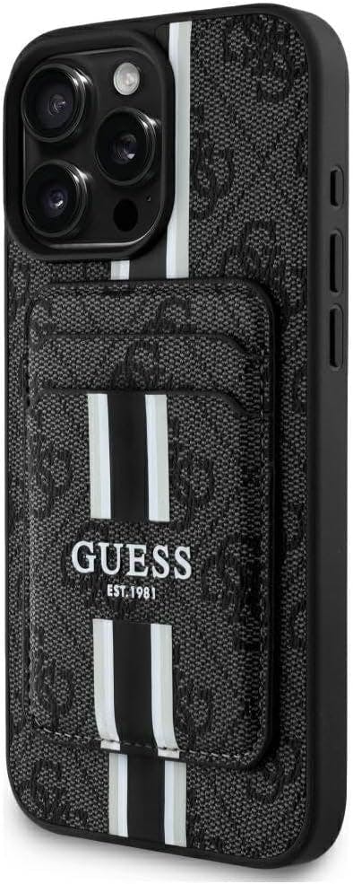 Guess Black 4G Stripes Case With Magsafe Wallet For Iphone 16 Pro Max 6.9" - Gubphcp16xp4rpsk