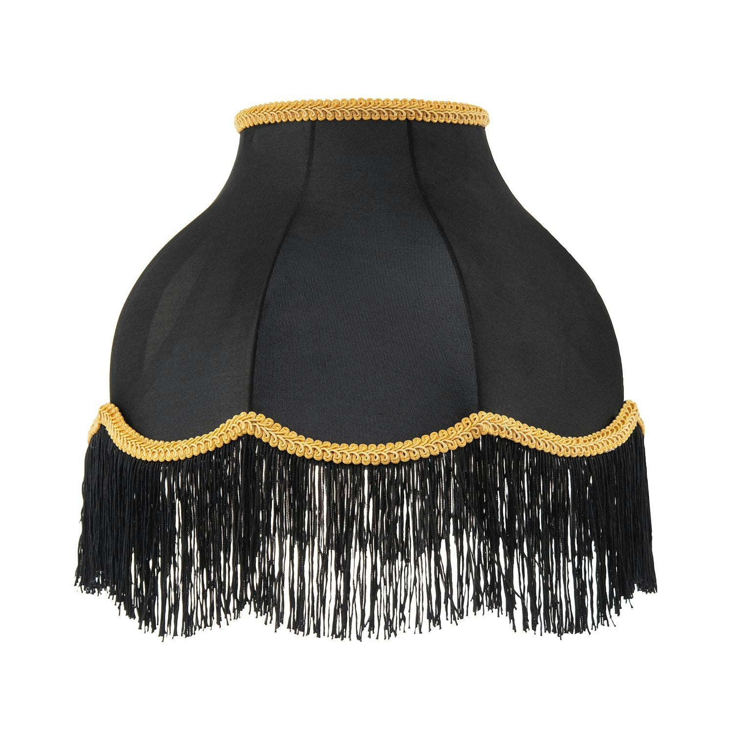 Rackhams Black Classic Chic Victorian Style Lamp Shade In Elasticated Fabric