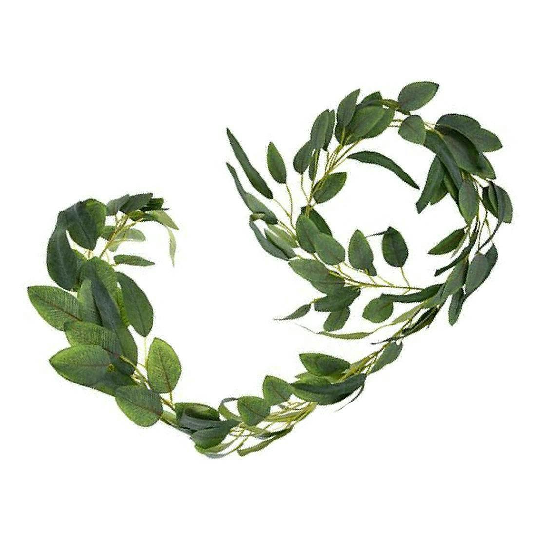 True Products Light Artificial Eucalyptus Garland Faux Silk Leaves 200Cm