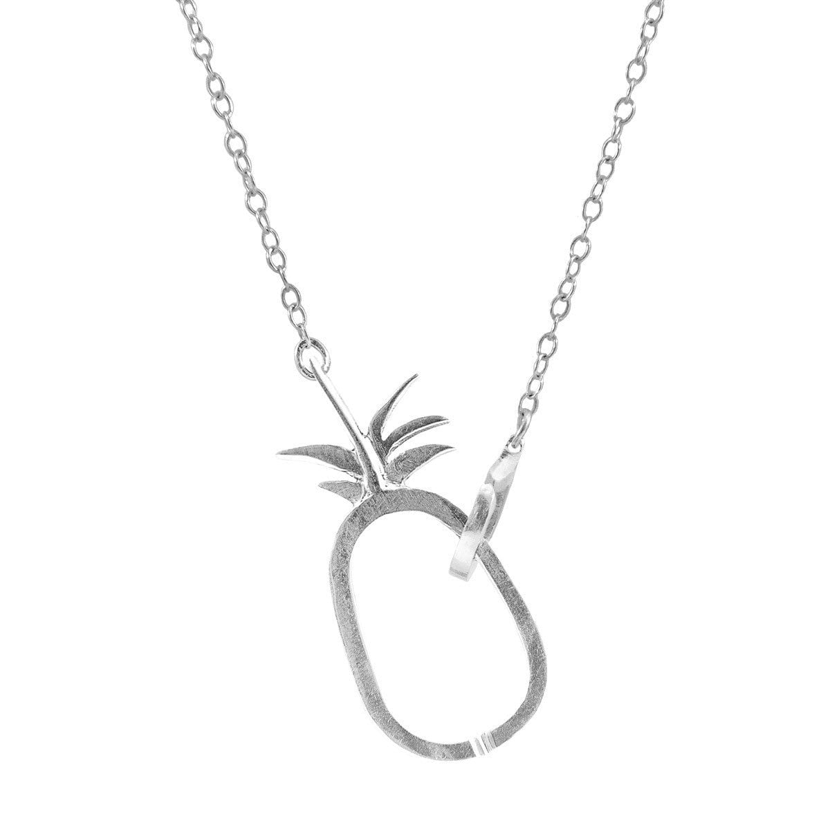 Anchor & Crew Silver Tropical Pineapple Link Paradise Necklace Pendant - M - 45Cm (Most Popular)