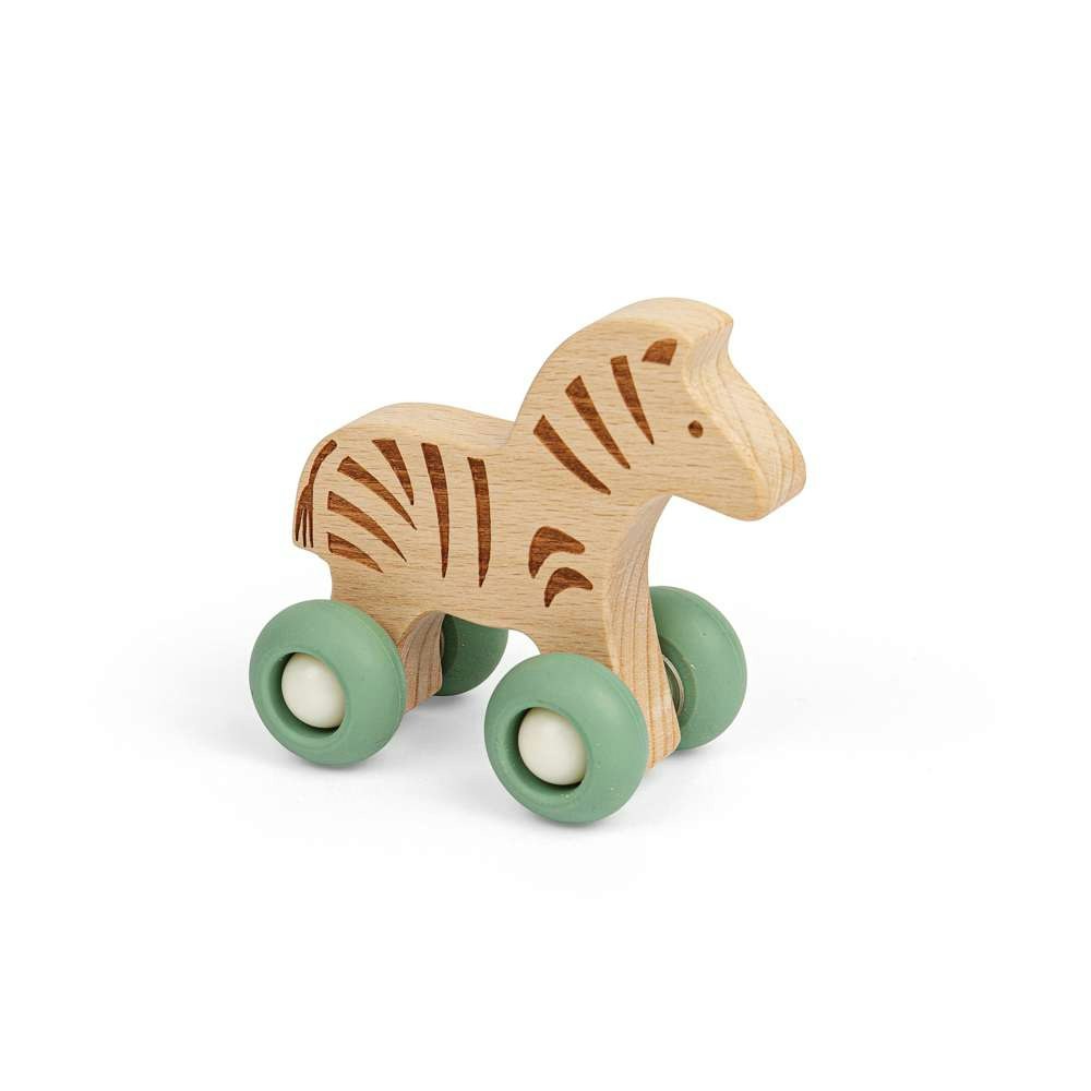 Bigjigs Toys Jungle Animal On Wheels - Zebra