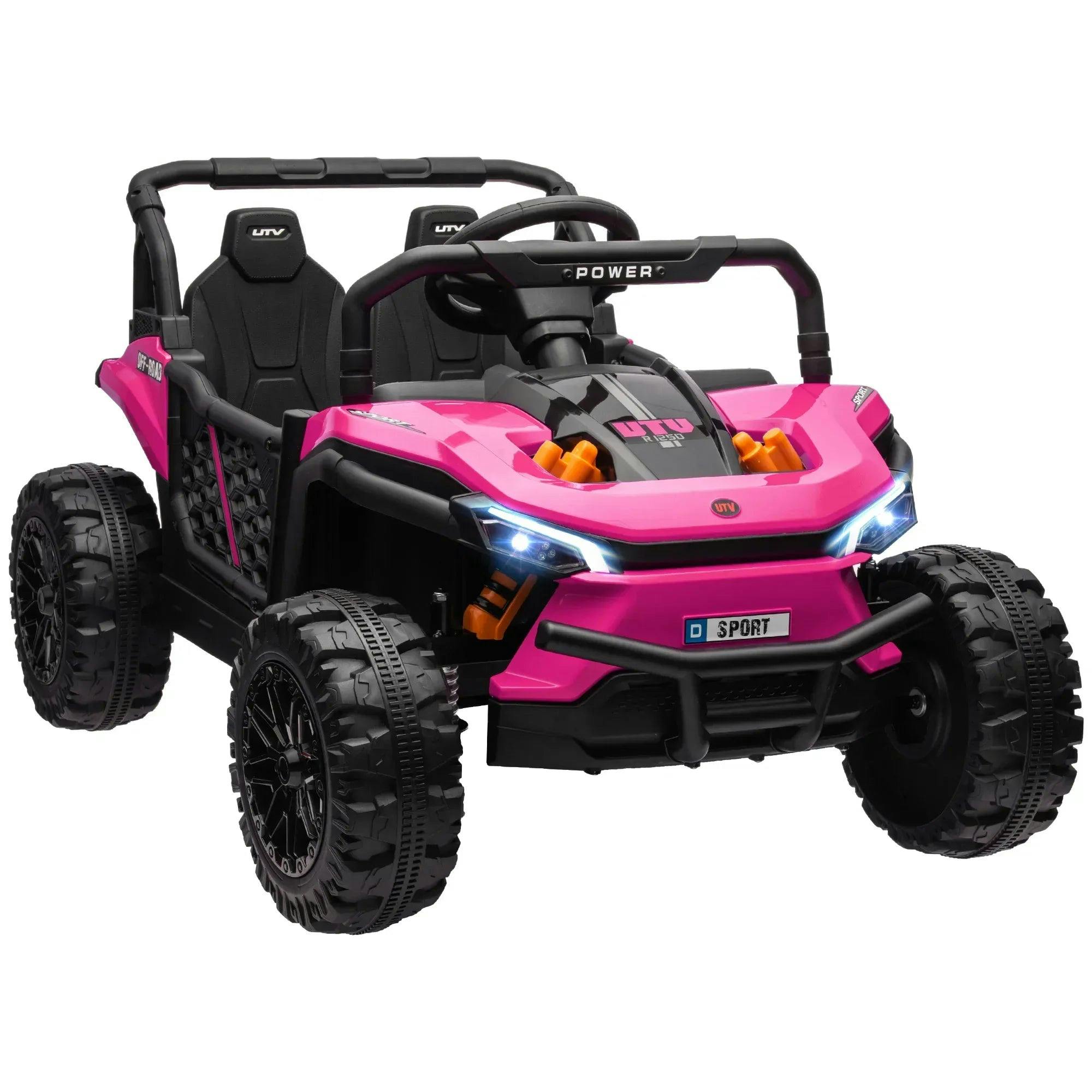 Bobobiy Pink 12V Battery Powered Ride On Truck W/ Remote, Four Suspension Wheels, Horn, Lights, Music, Usb, For Ages 3-5 Years, - Image 6