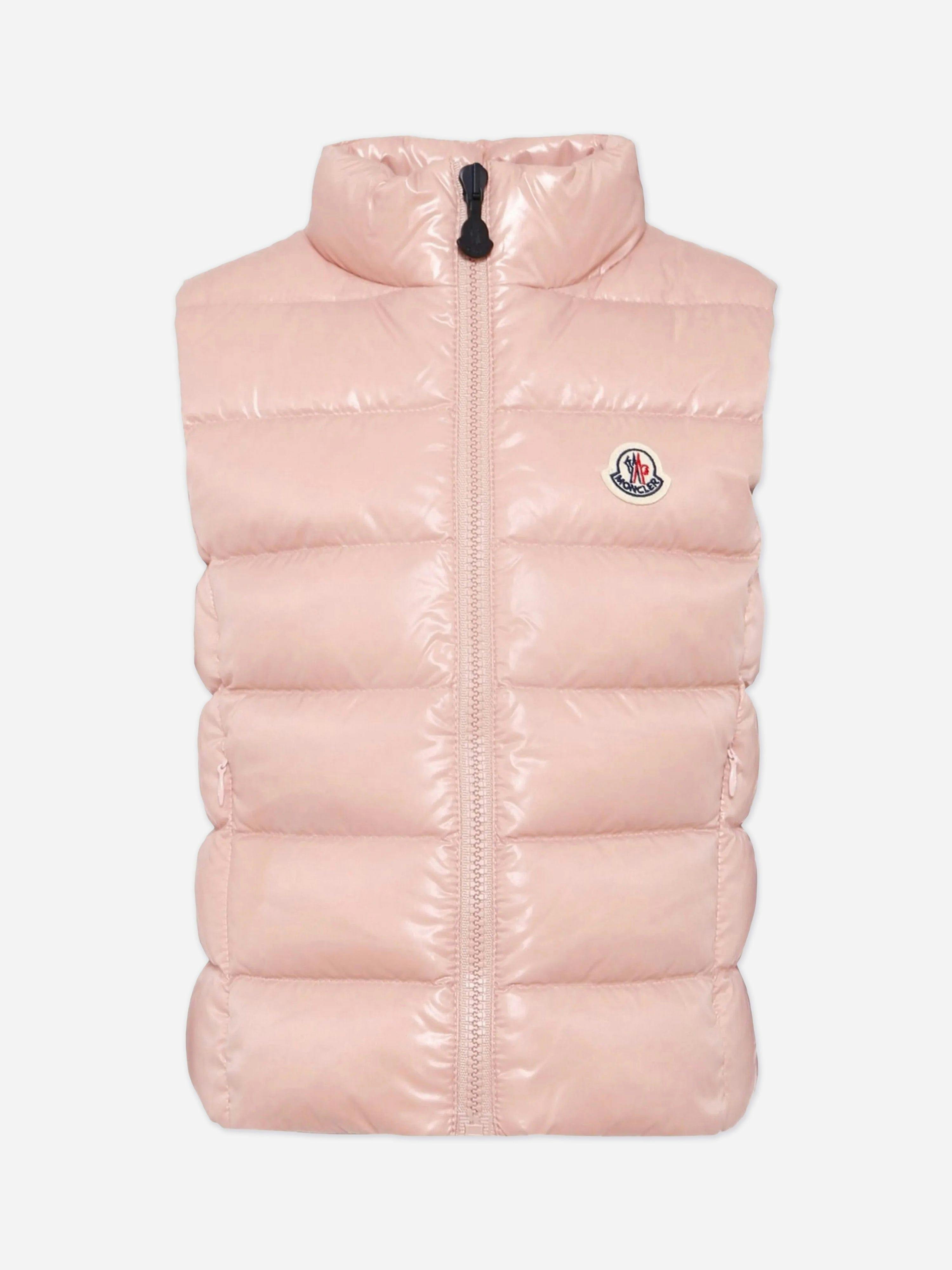 Moncler Enfant Girls Pink Down Padded Ghany Gilet In - 12 Yrs