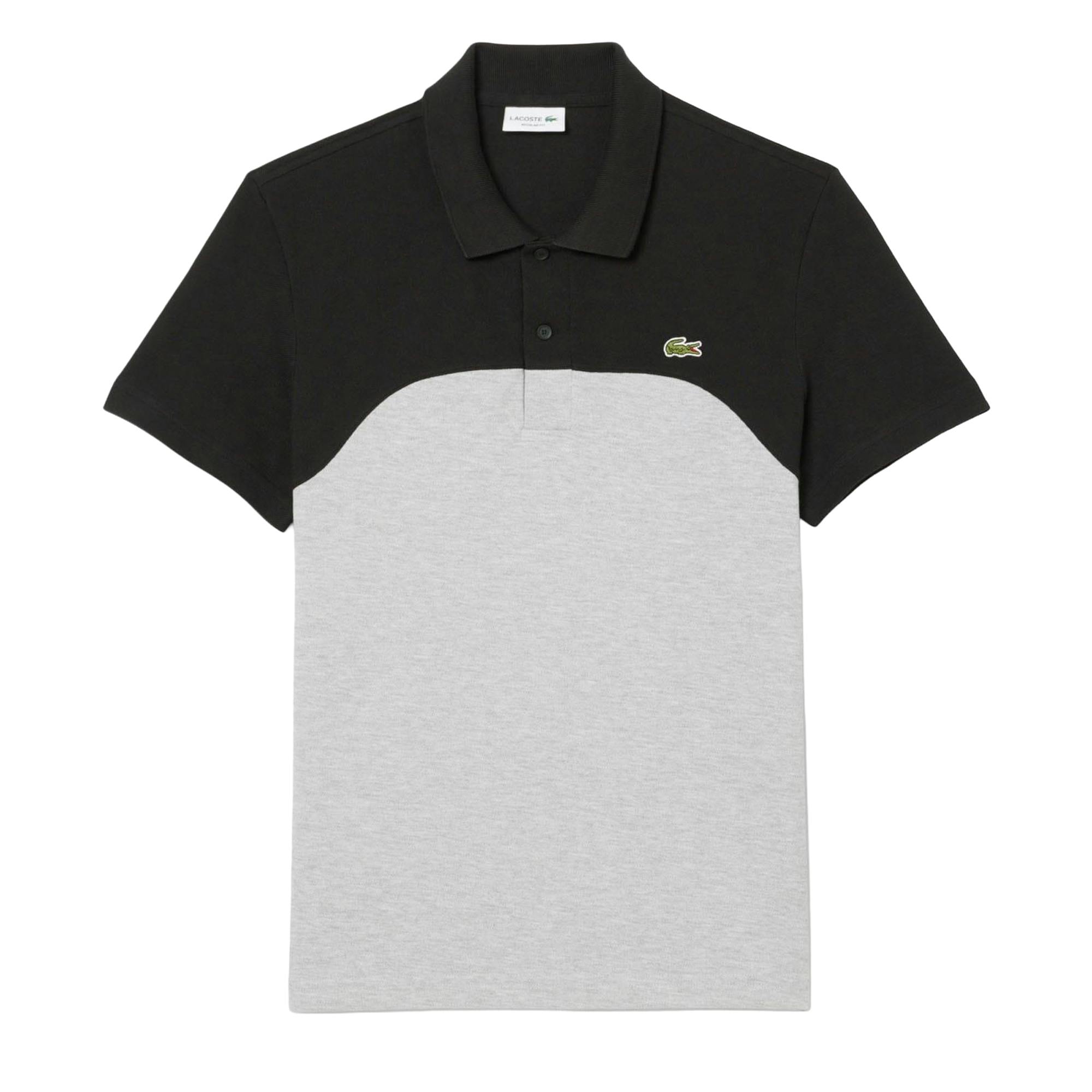Lacoste Men's Grey Colour Block Polo Shirt - Xl - 100% Cotton