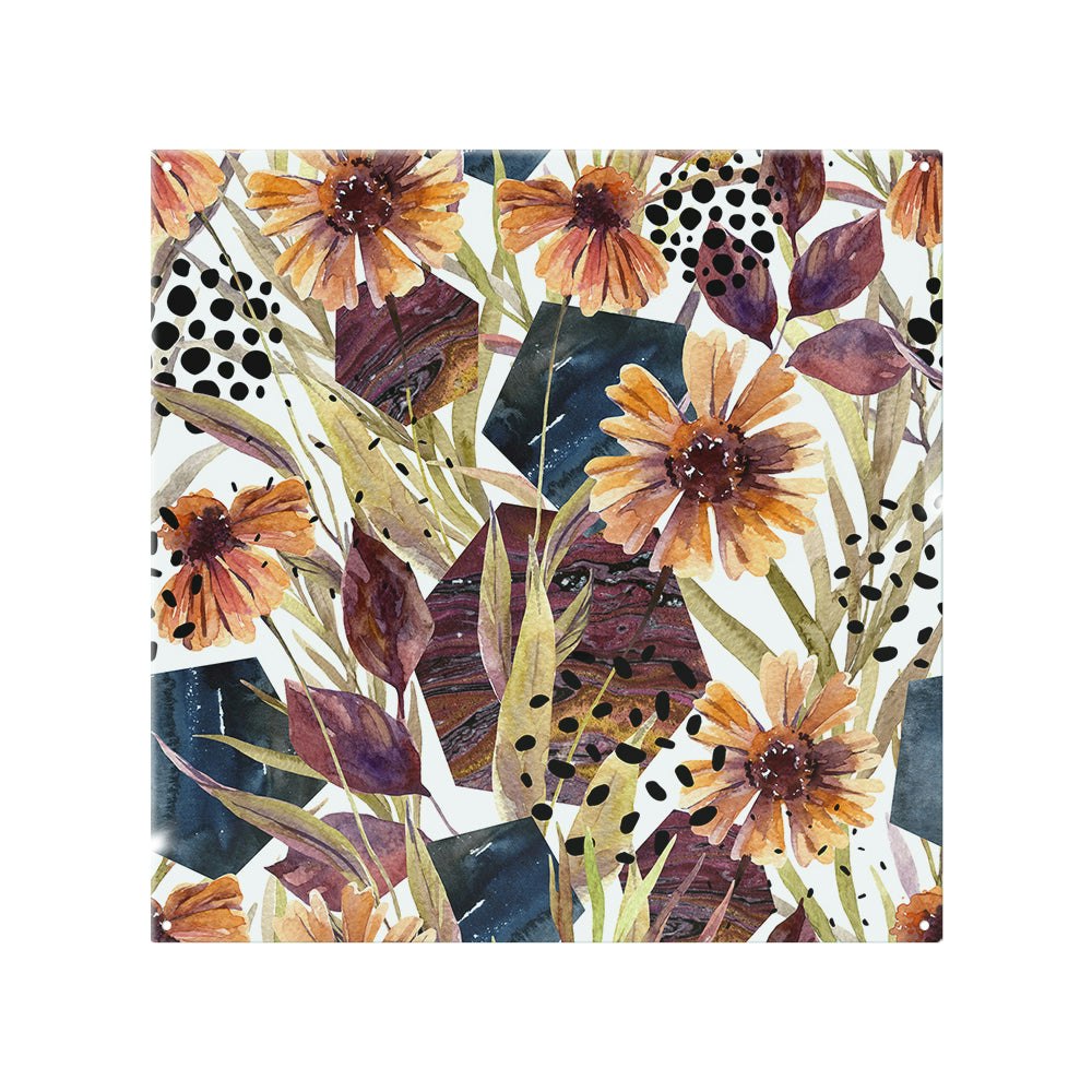Rackhams Light Autumn Geometric Flowers Splash Back - 70 X 90Cm
