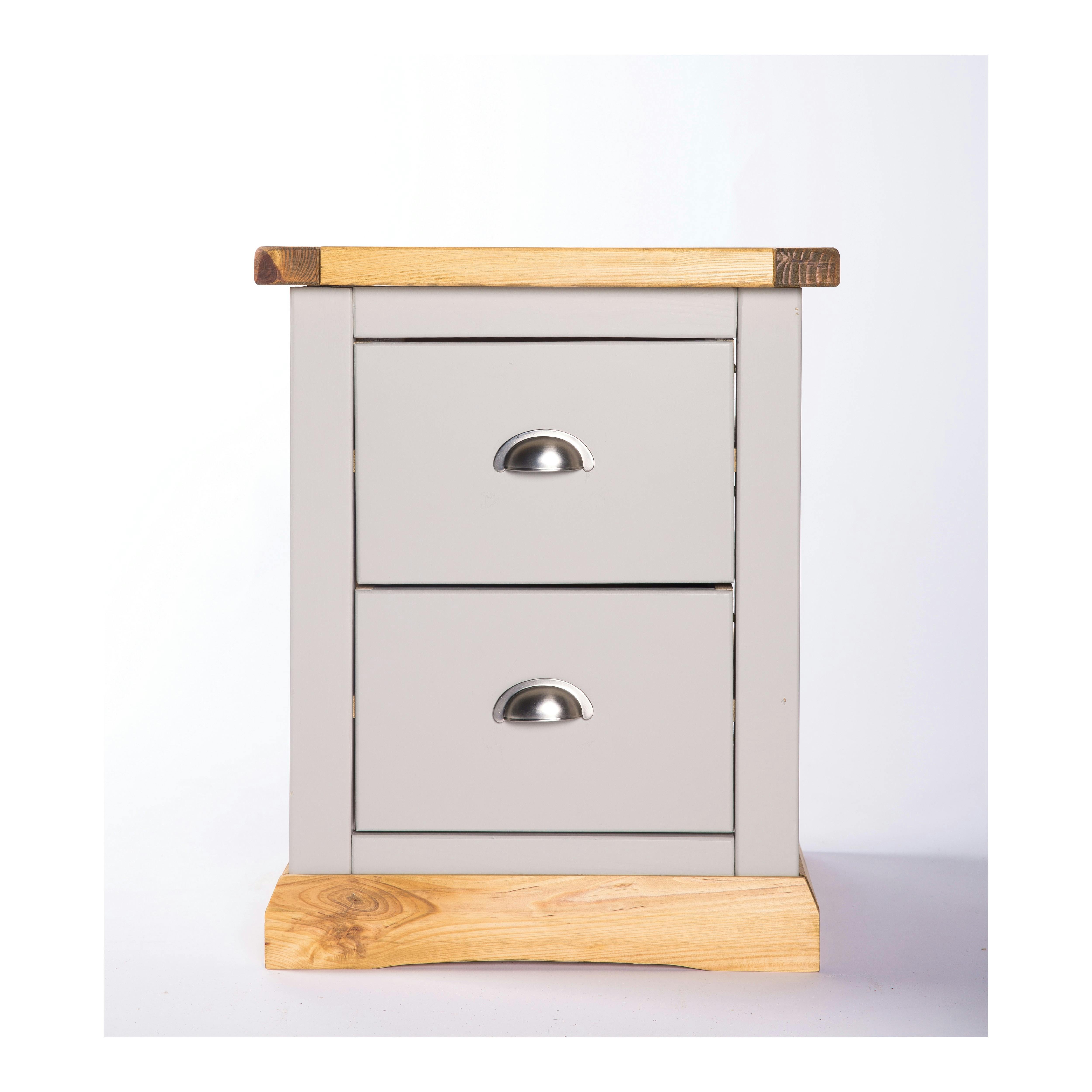 Rackhams Light/Grey Bomporto 2 Drawer Bedside Table