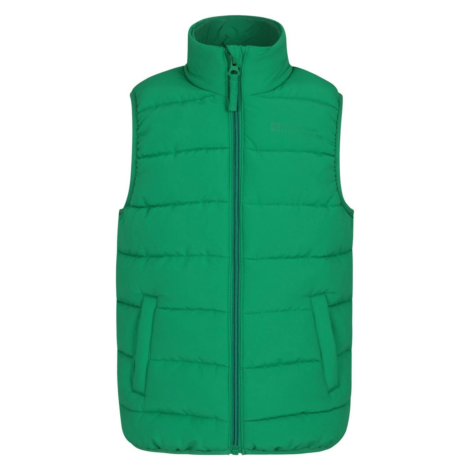 Mountain Warehouse Unisex Kids Green Kids Rocko Plain Padded Gilet - 9-10 Years - 100% Polyester