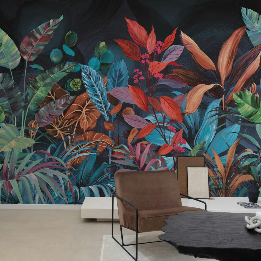 Rackhams Boutique Belize Colourful Tropical Jungle 5 Lane Repeatable Mural 3.75 X 3M, Multi
