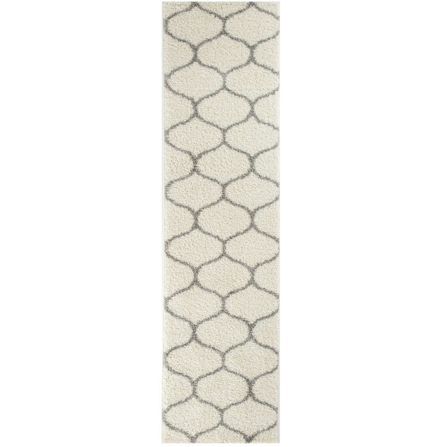 The Rugs Ivory Moroccan Shaggy Rug | 600 - 80X300 Cm