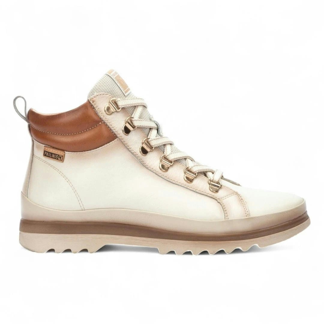 Pikolinos Women's White Vigo - ’S Nata Leather Ankle Trainers Boots - Eu 37