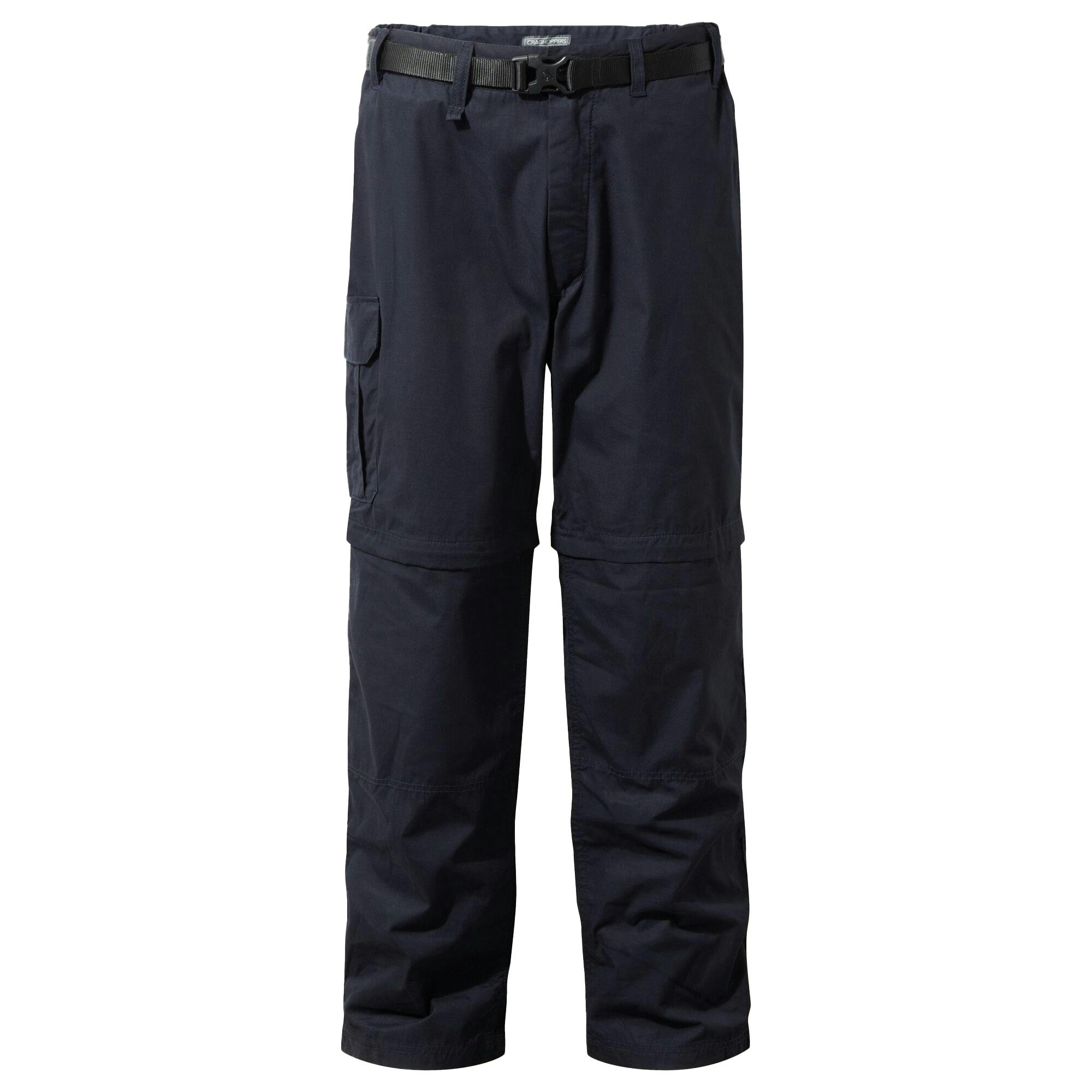 Craghoppers Men's Dark Kiwi Peached Convertible Trousers - Navy - 40R - Navy - 65% Recycled Polyester/35% Recycled Cotton