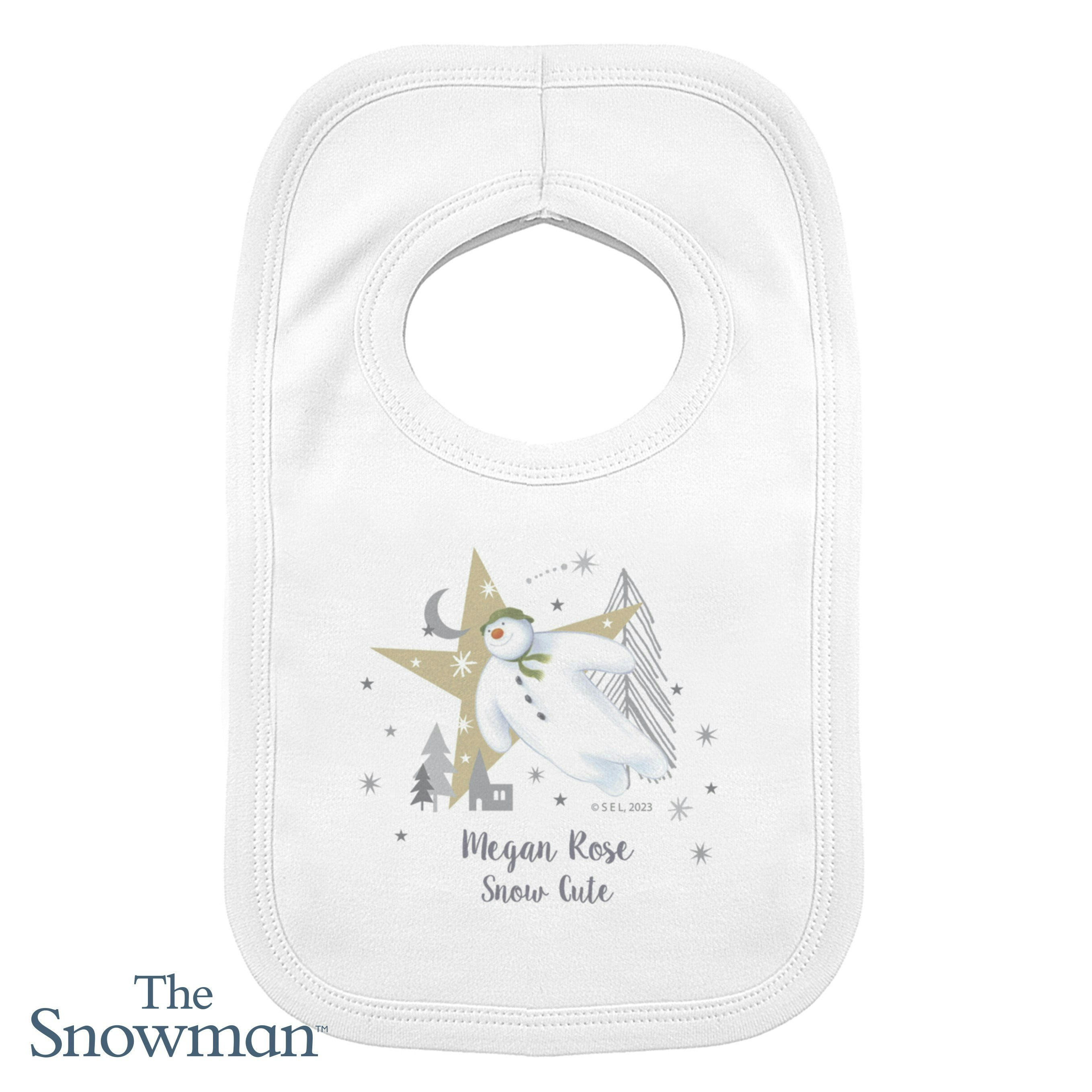 Personalised Memento Company Personalised The Snowman Magical Adventure Bib