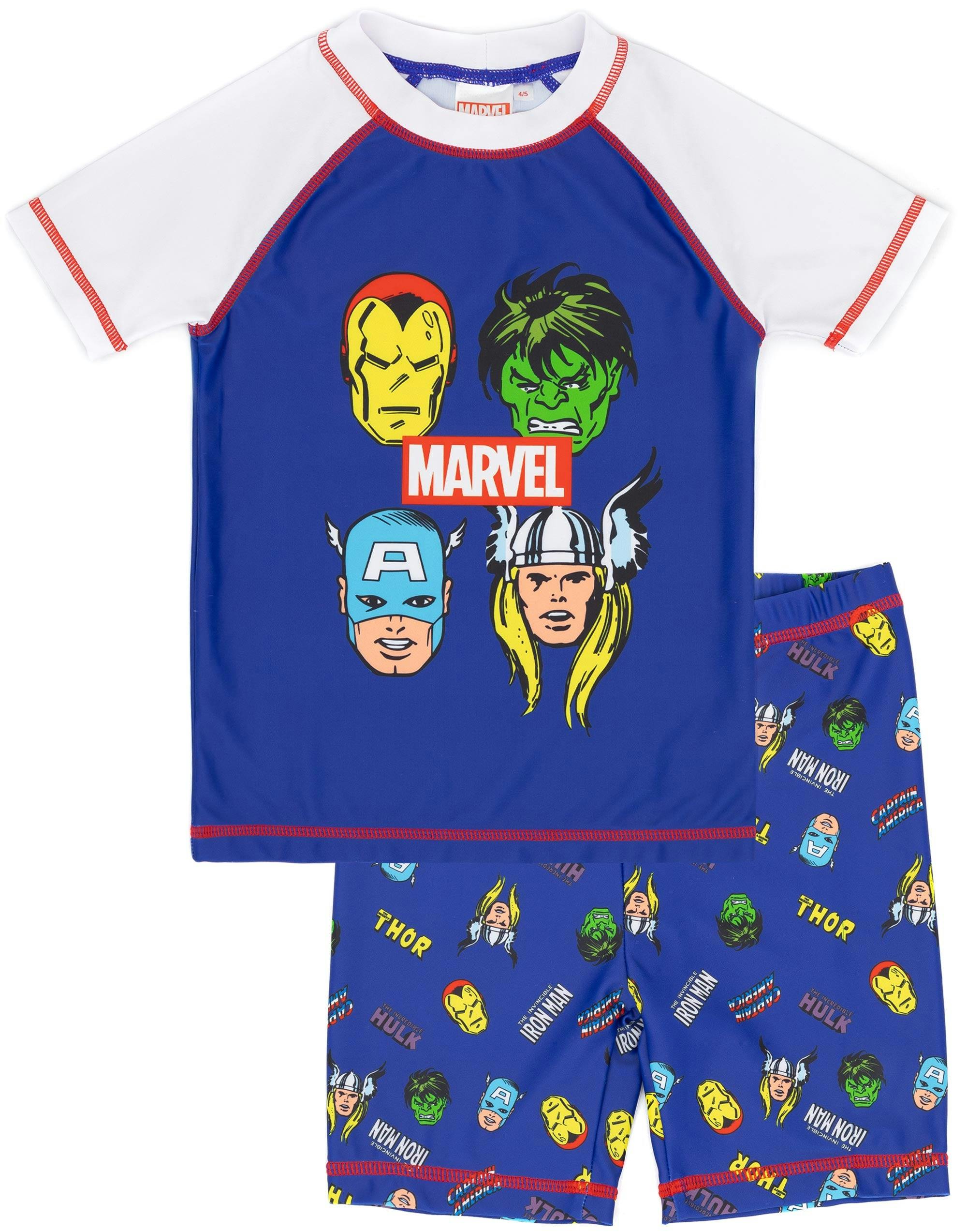 Vanilla Underground Boys Blue/Light Marvel Avengers 2 Piece Swim Set - 8-9 Years