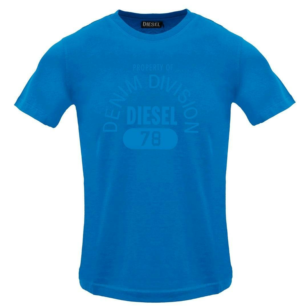 Diesel Unisex Blue Adult Property Of Denim Division Logo T-Shirt - Royal - L - Royal - 100% Cotton