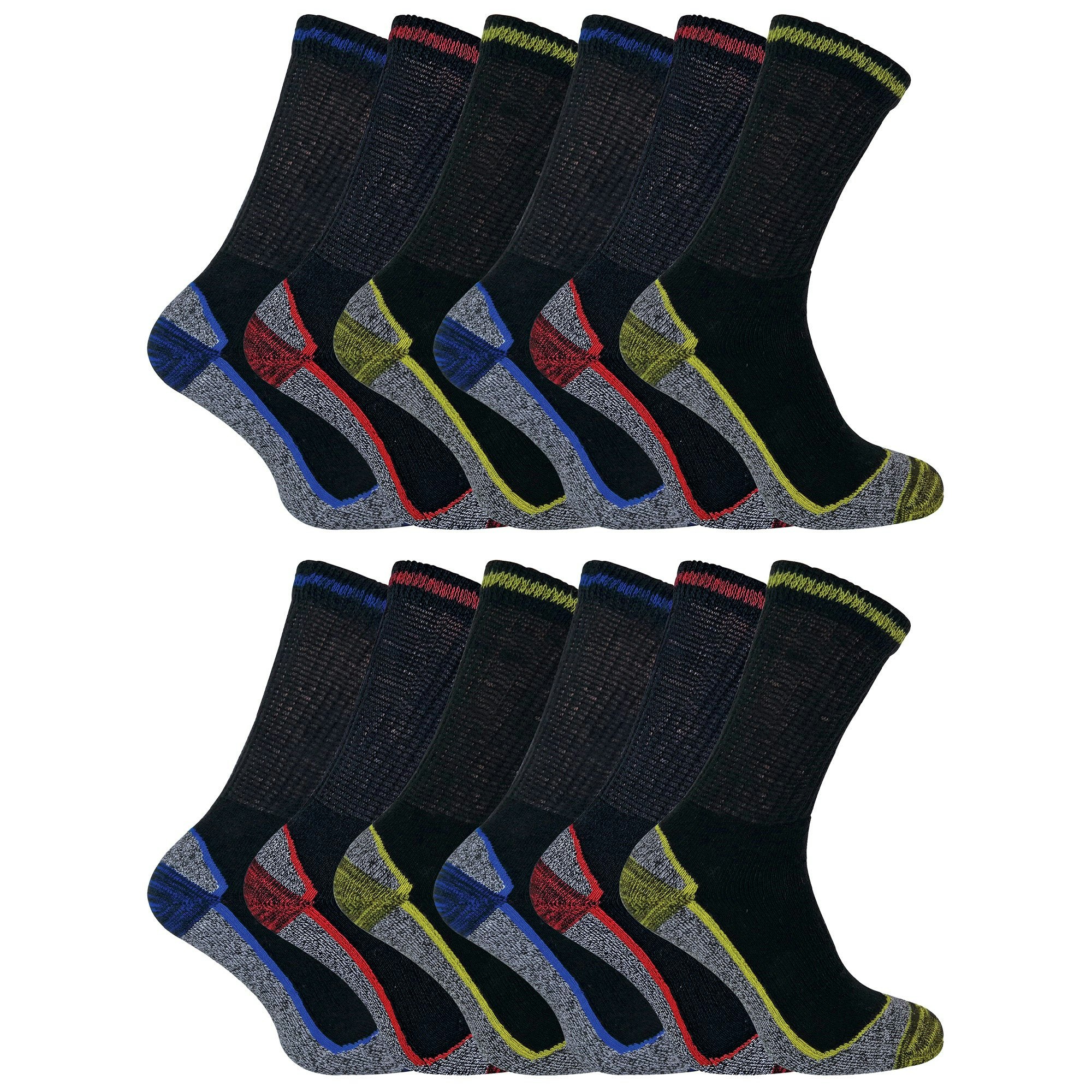 Sock Snob Unisex Summer Cotton Bamboo Work Socks (Multipack Options) - 12 Pack Size 6-11 Uk