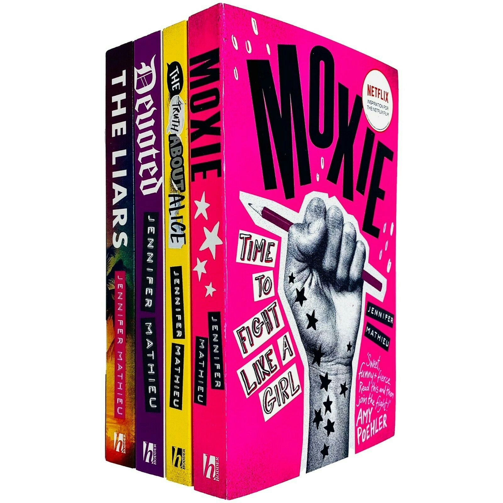 Hodder Girls Jennifer Mathieu 4 Book Set Moxie, The Truth About Alice, Devoted & Liars