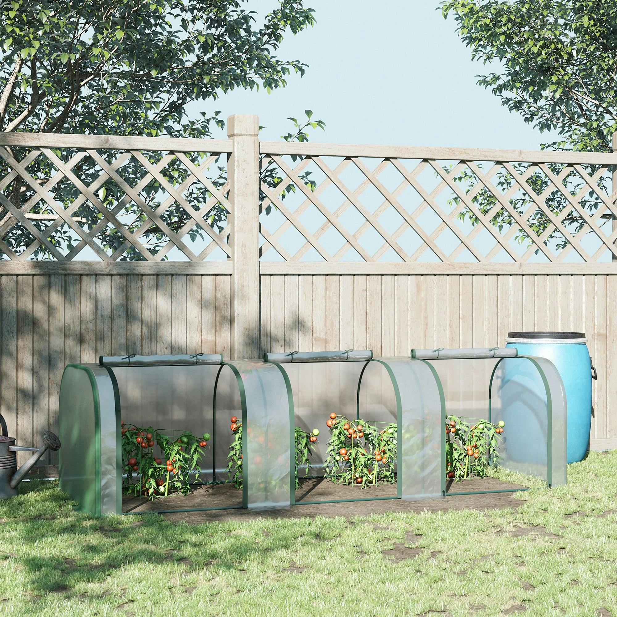 Rackhams Tunnel Greenhouse Steel Frame For Garden Backyard W/ Zipper Doors - Clear - 295 X 100 X 80Cm