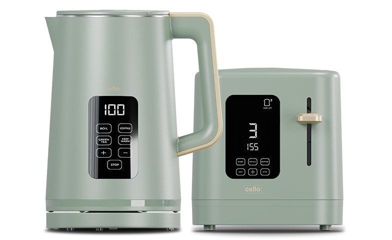 Cello Breakfast Bundle - Digital Kettle And 2 Slice Toaster
