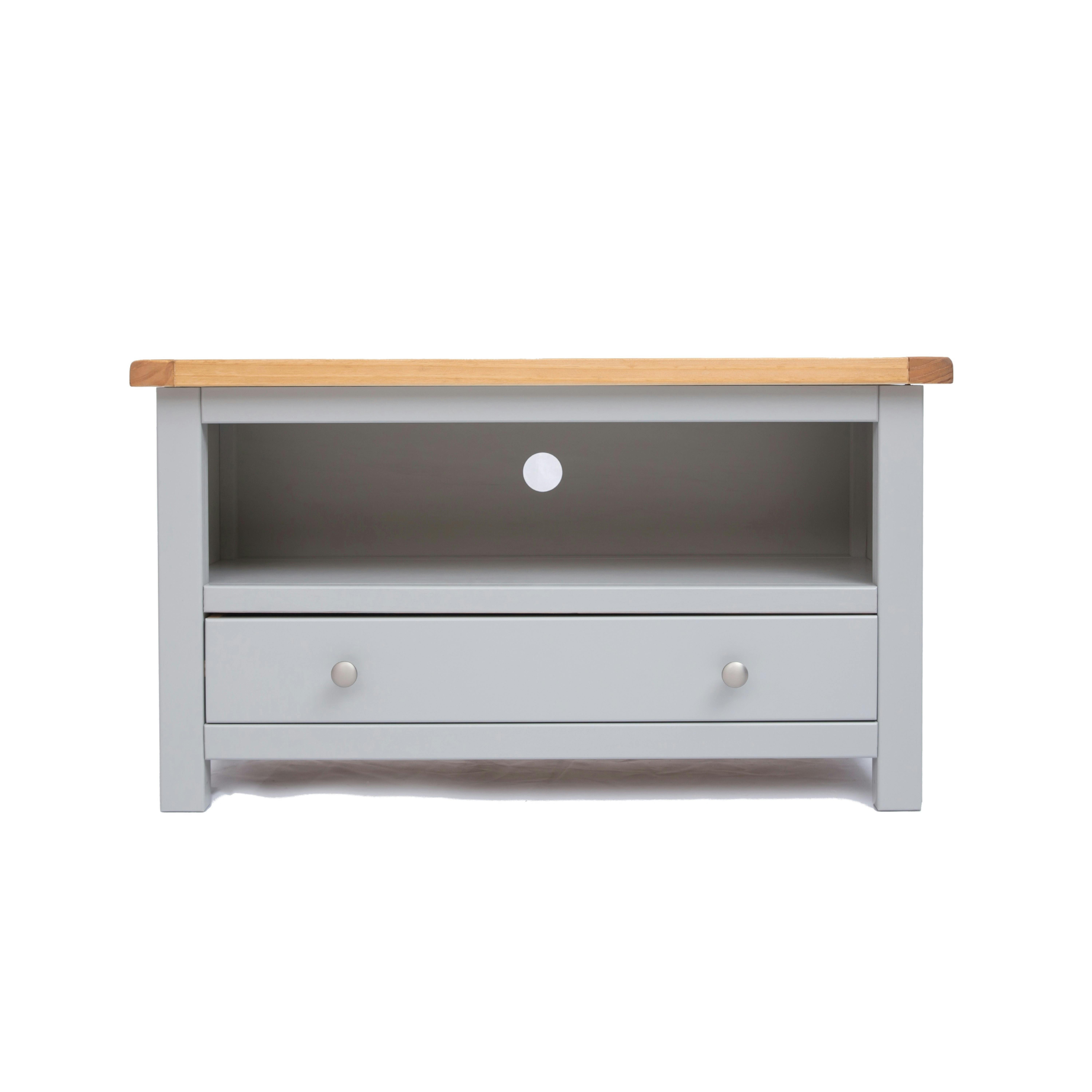 B&Q - Argenta Light Grey 1 Drawer Tv Cabinet Chrome Knob - Image 2