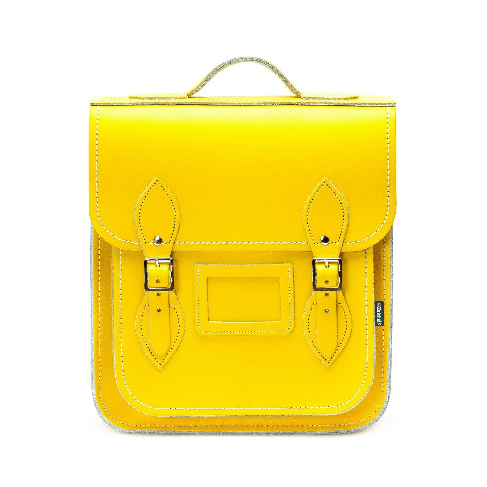 Zatchels Yellow Handmade Leather City Backpack - Pastel Daffodil - Small
