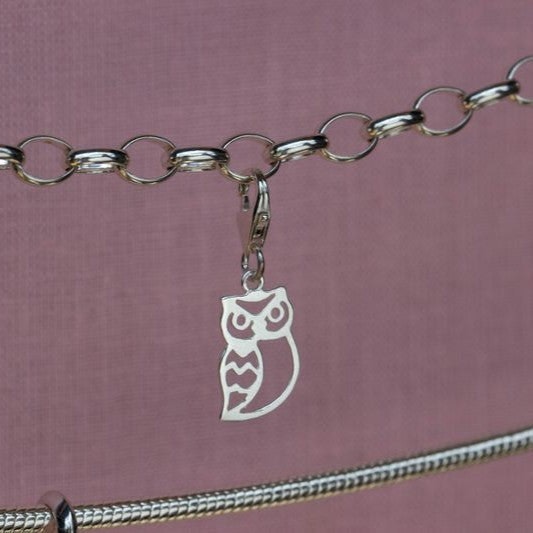 Mylee London Silver Owl Pendant Charm - Sterling - No - Clip On - Clip On