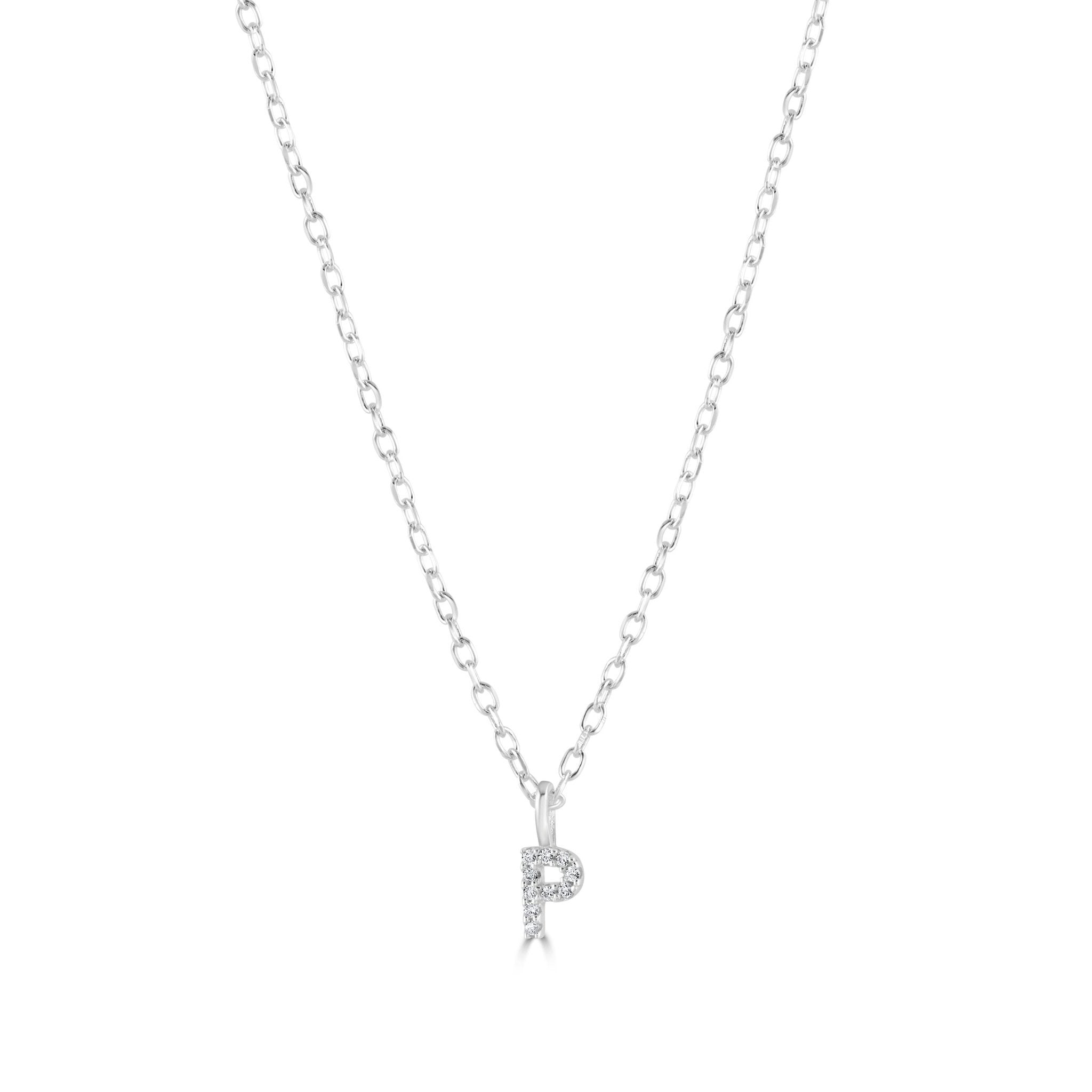 Mylee London Silver Sterling Crystal Initial Necklace - Yes - P